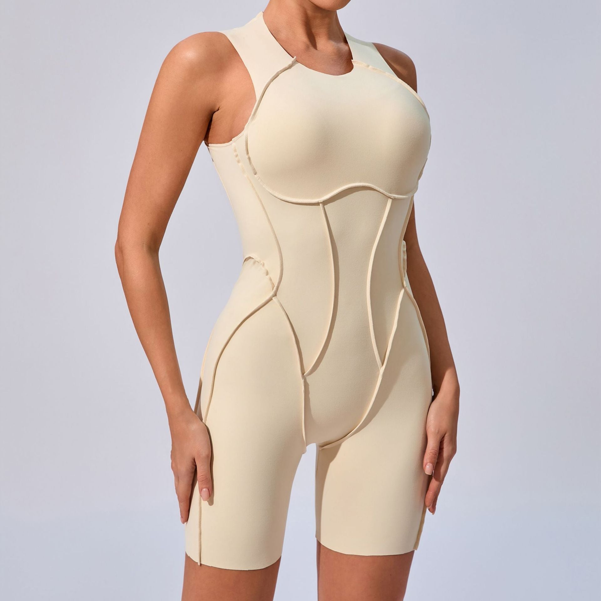 New 3D Seam Tight Yoga Jumpsuit Backless Stylish Gym One-Piece
