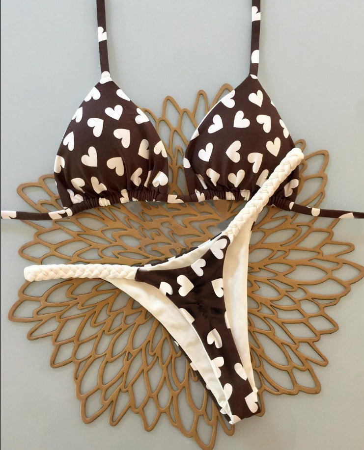 2026 Multicolor Printed Tie Bikini | Sexy Vacation Hot Spring Swimwear