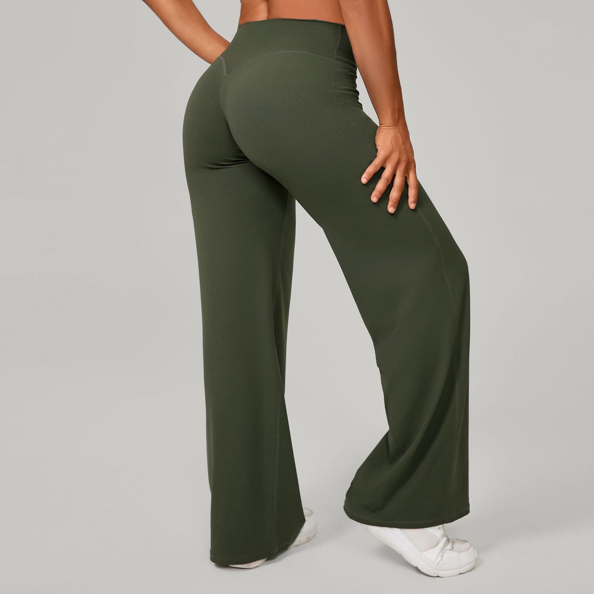 Pilates Straight-Leg Yoga Pants | Loose Wide-Leg Running & Fitness Trousers with Booty Sculpt