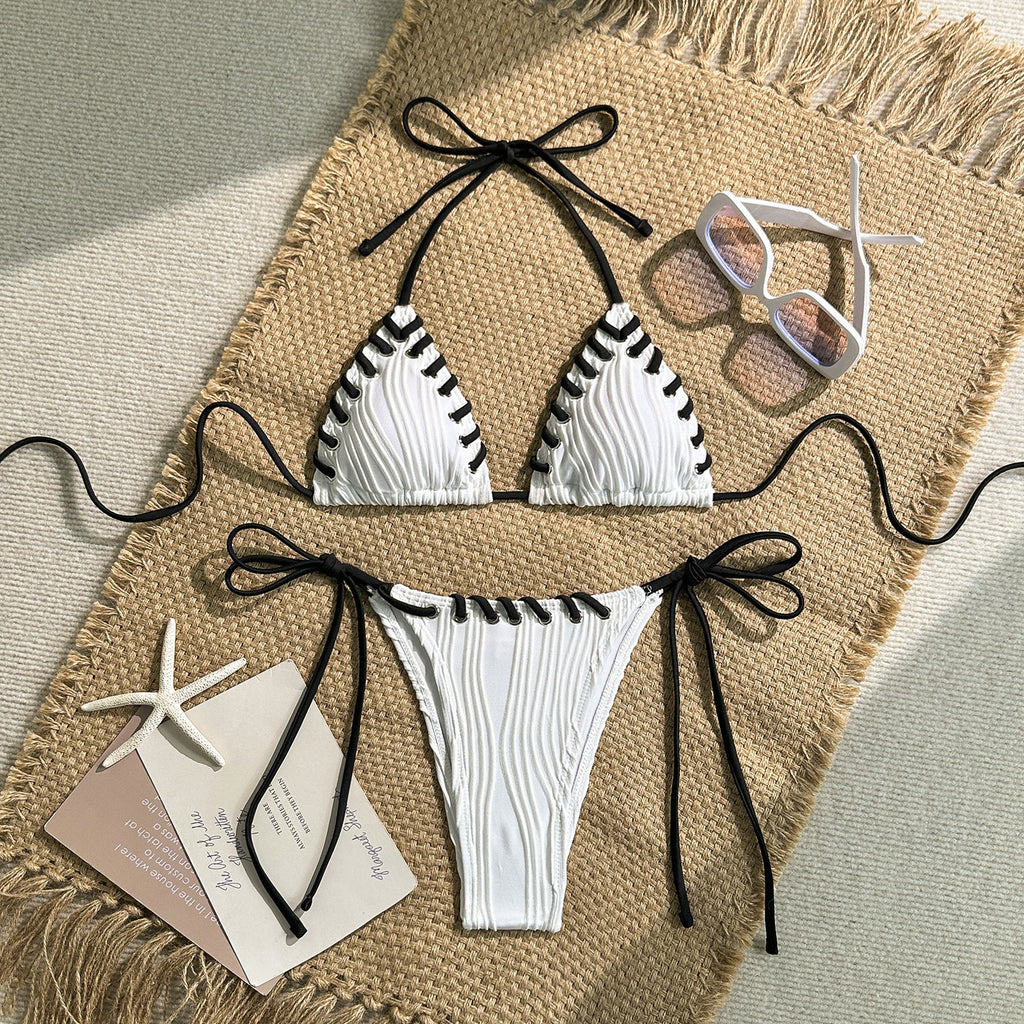 2026 Style Fresh Sweet High Waist Bikini Set Two Piece Swimsuit For Women