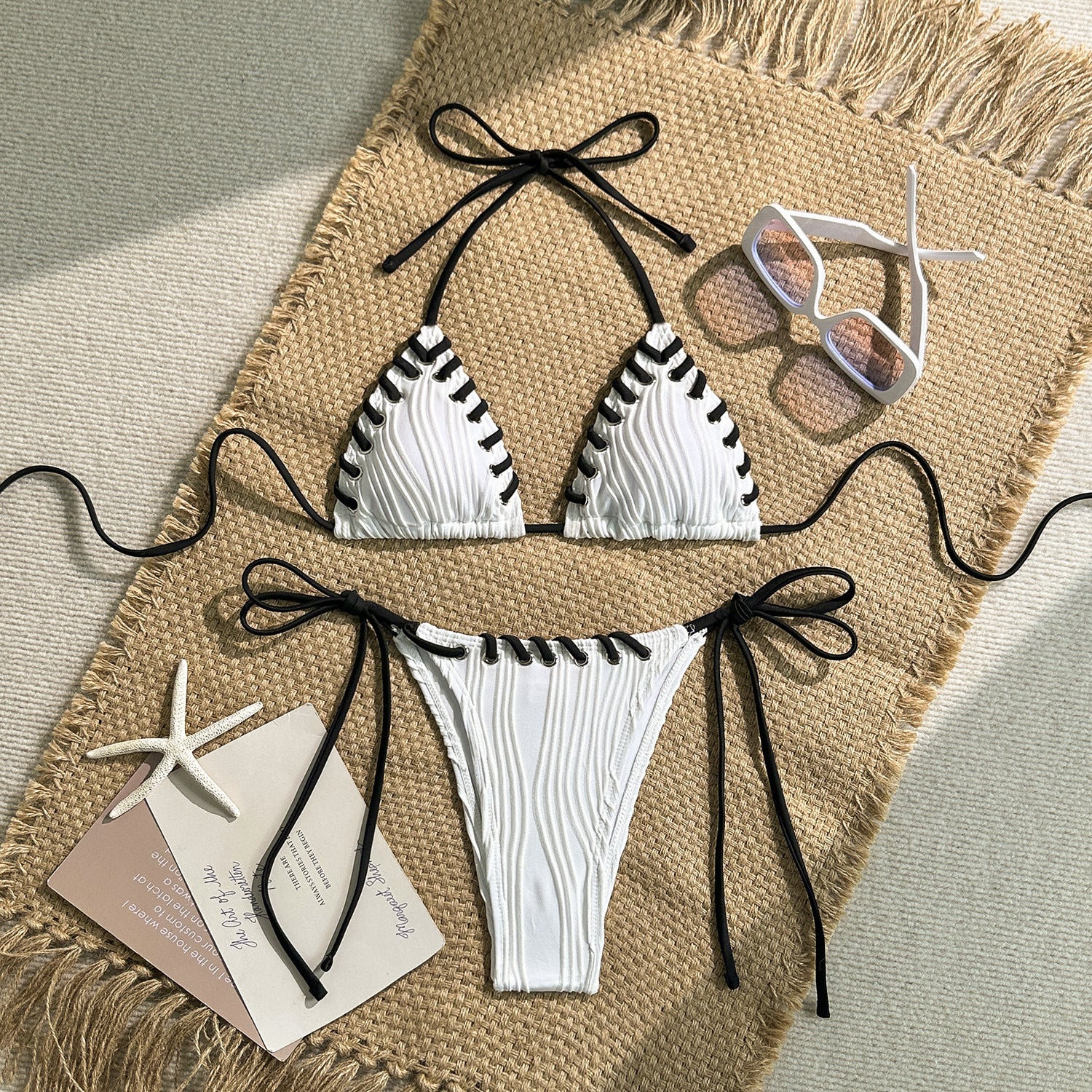2026 Style Fresh Sweet High Waist Bikini Set Two Piece Swimsuit For Women