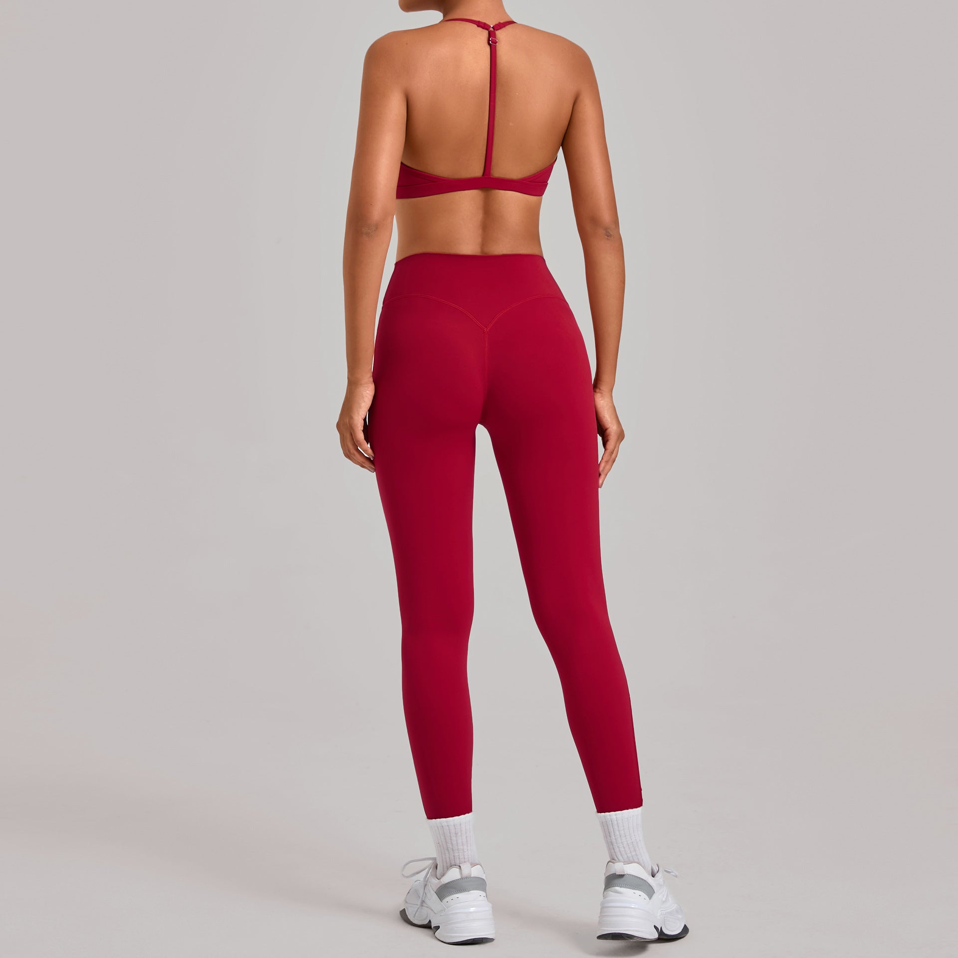 Cut-Out Cross Back Yoga Set | Shockproof Running Fitness Casual Two-Piece