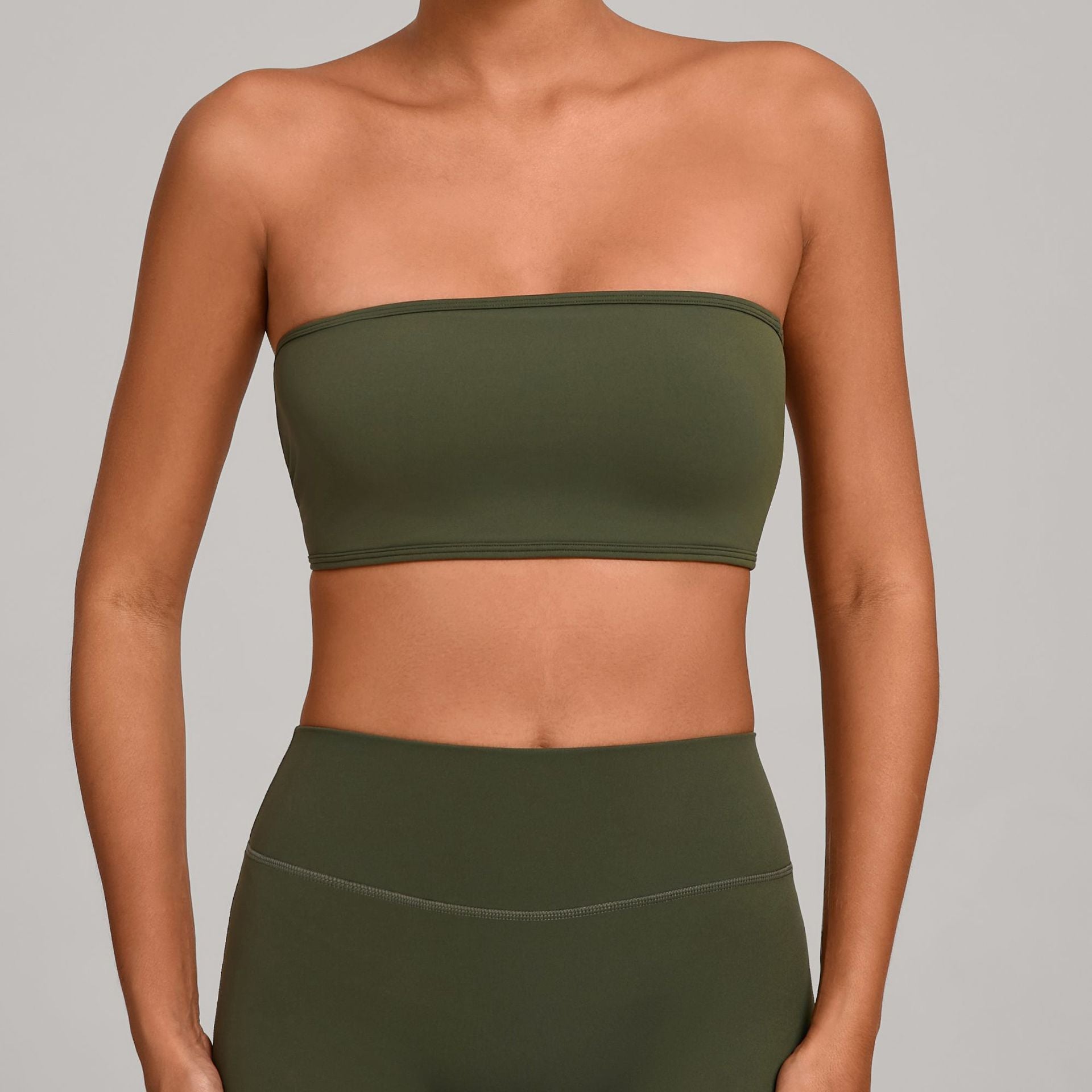 Anti-Slip Bandeau Base Layer Sports Bra | One-Piece Naked-Feel Yoga Fitness Top