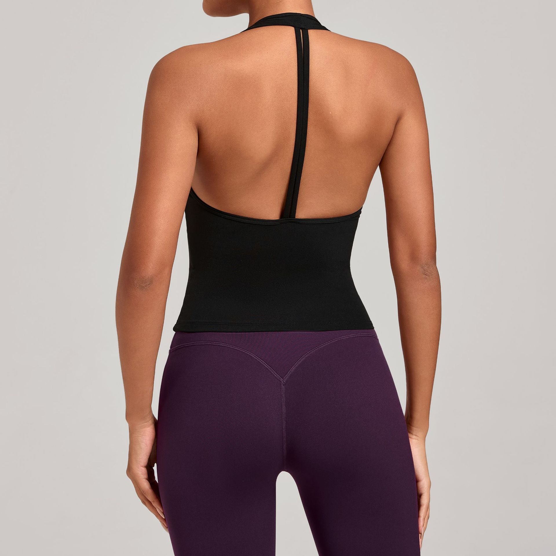 V-Neck Slim Fit Cross Back Yoga Tank | Quick-Dry Running & Fitness Sports Vest