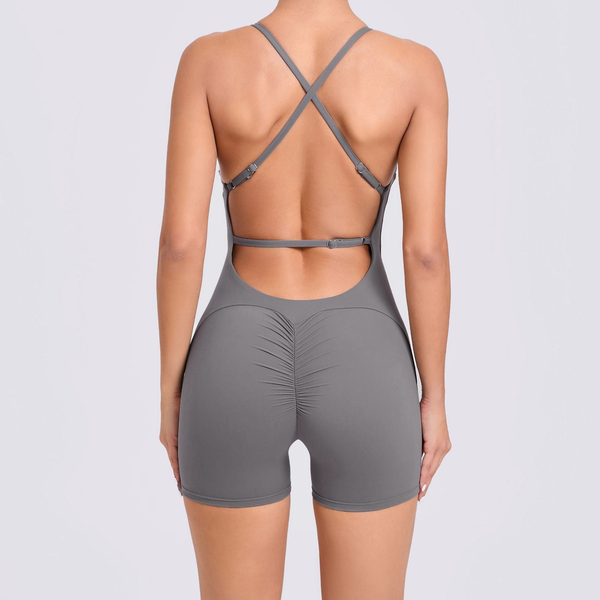 Scrunch Butt Backless Yoga Jumpsuit Running Quick-Dry Gym Bodysuit