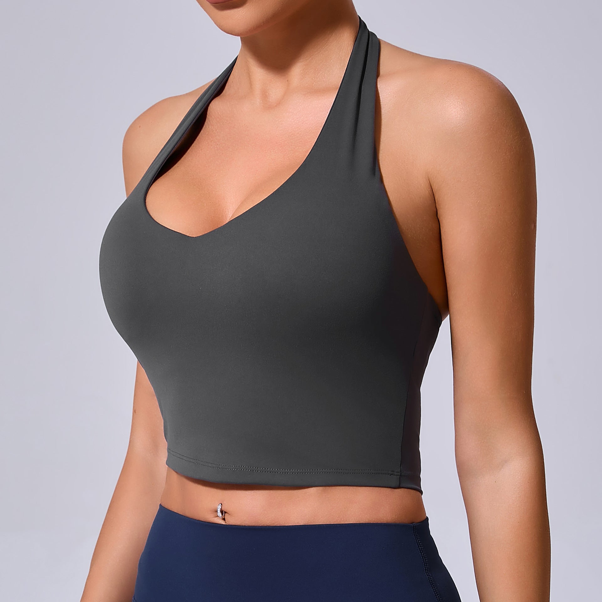 Shockproof Halter Yoga Tank for Women | Slimming Quick-Dry Running Sports Bra 11359