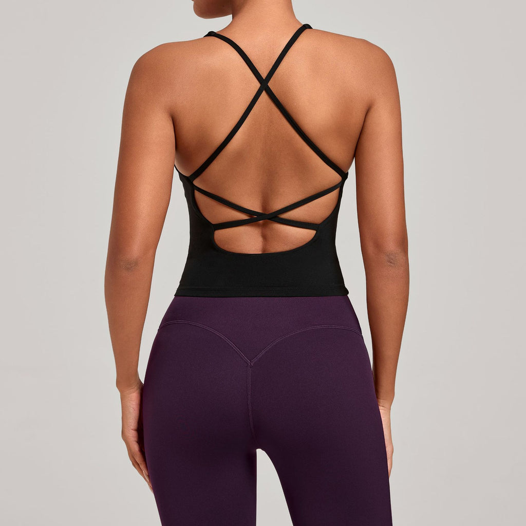 Cross Strap Yoga Tank Top | Quick-Dry Fitness Vest for Running & Everyday Wear