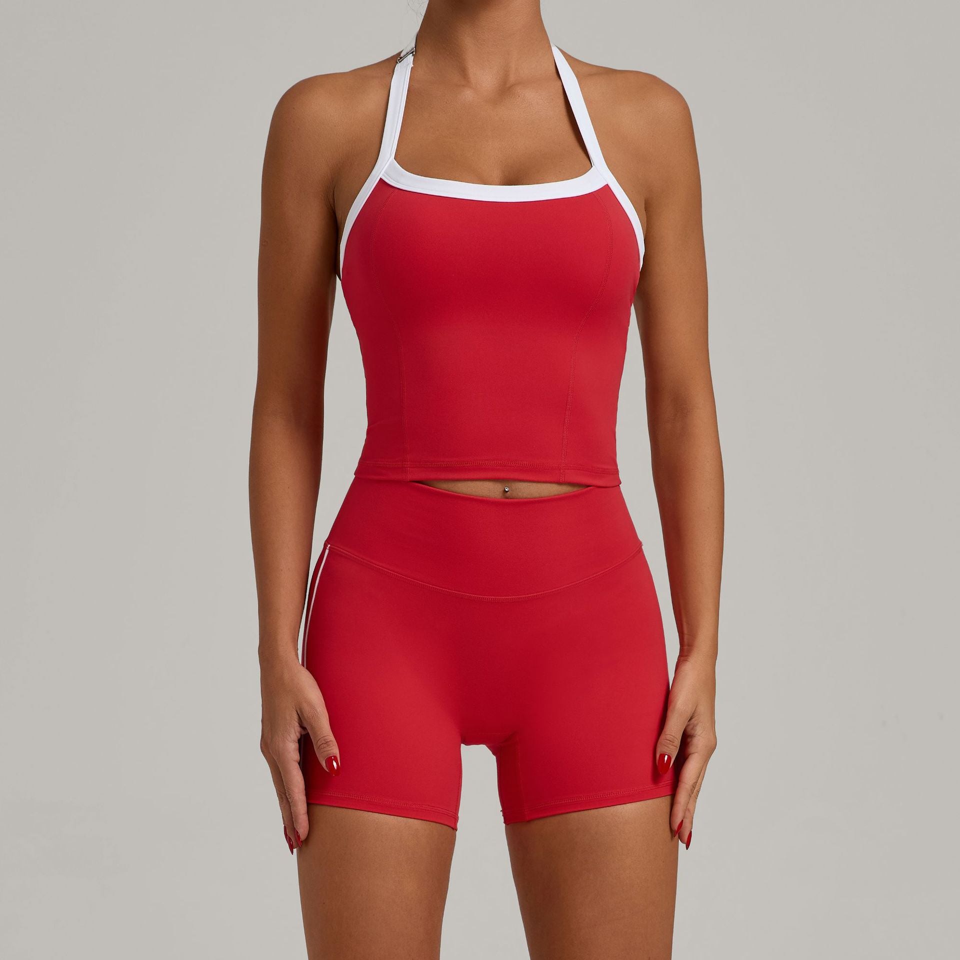 Brushed Compression Yoga Set | Quick-Dry Outdoor Running Fitness Outfit
