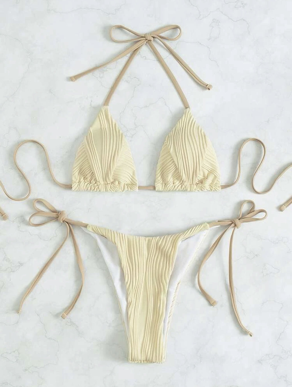 2026 Drawstring Tie-Up Bikini | Classic Two-Piece Swimwear