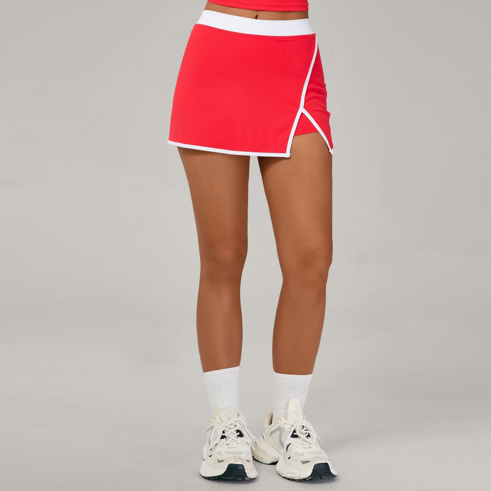 Color Block Slit Sports Skirt for Women | Slim Fit Anti-Exposure Yoga Tennis Skirt