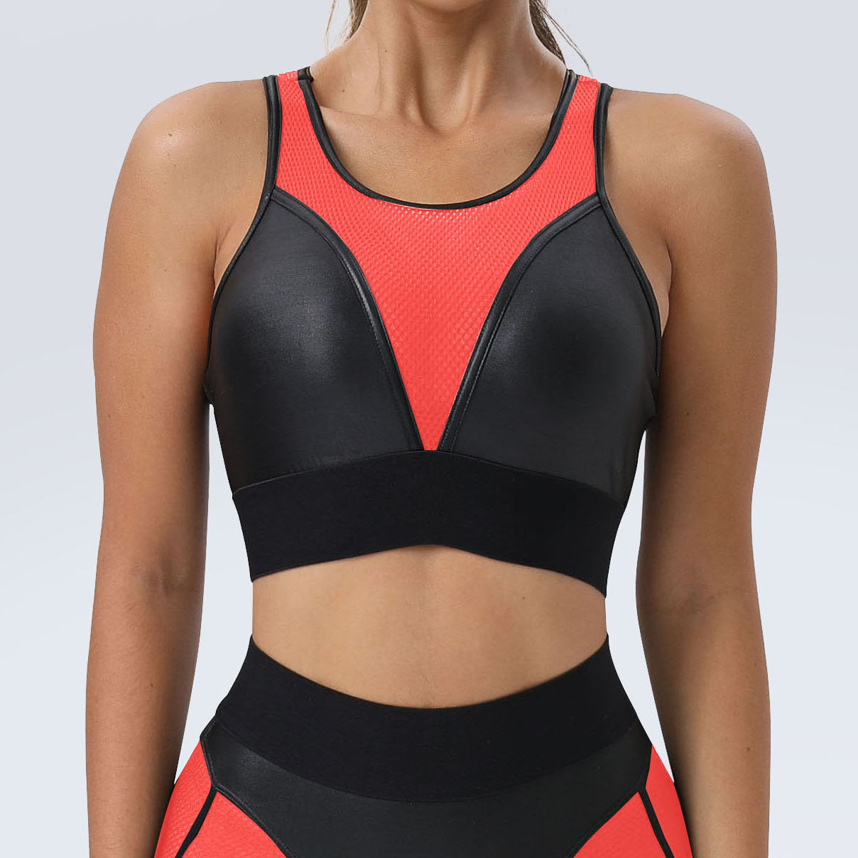New Mesh Patchwork Yoga Set | Sexy Sports Bra & Booty-Lifting Pants Two-Piece
