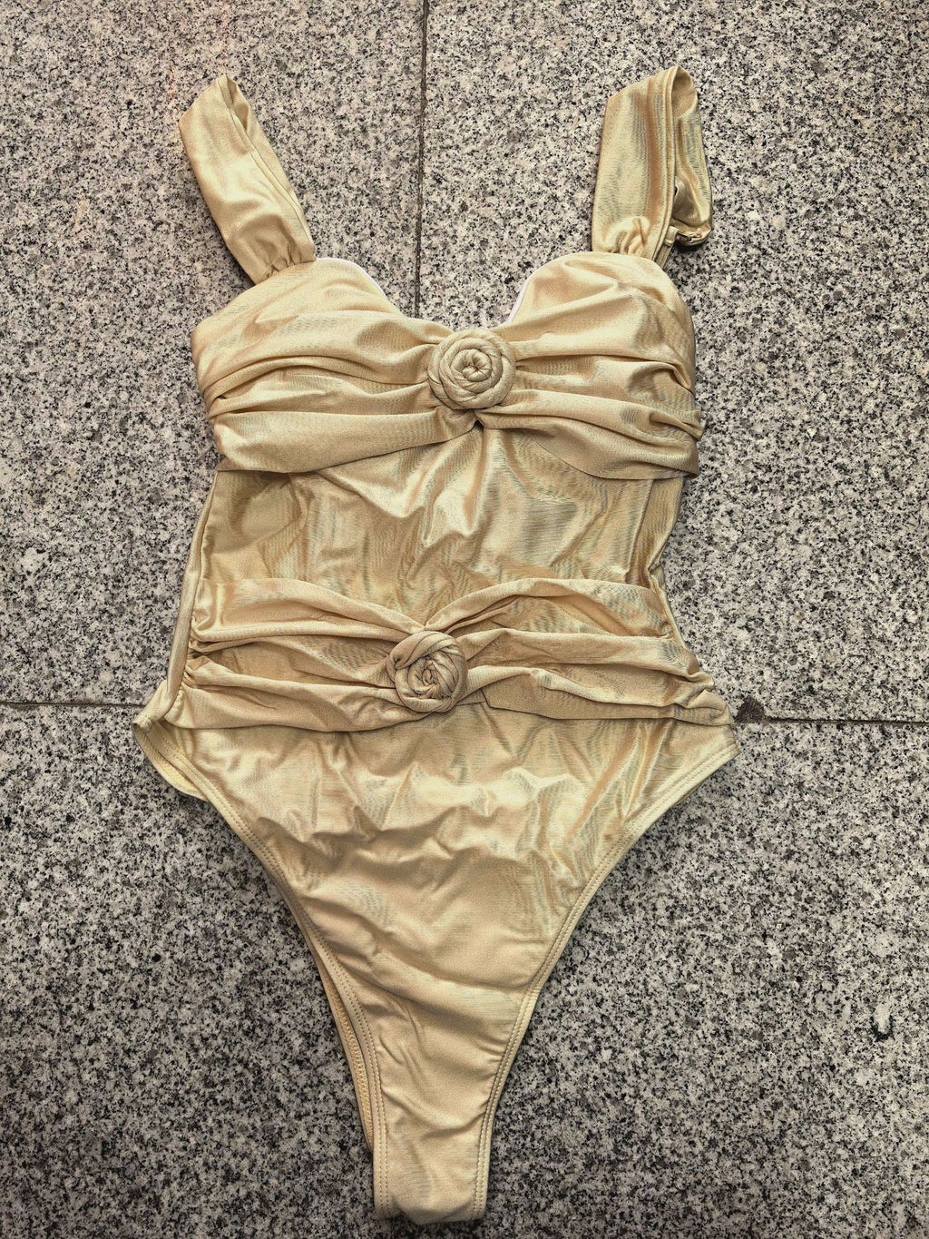 2026 Slip-On One-Piece Swimsuit | Solid Color Tie Back Ruched Triangle Style Swimwear