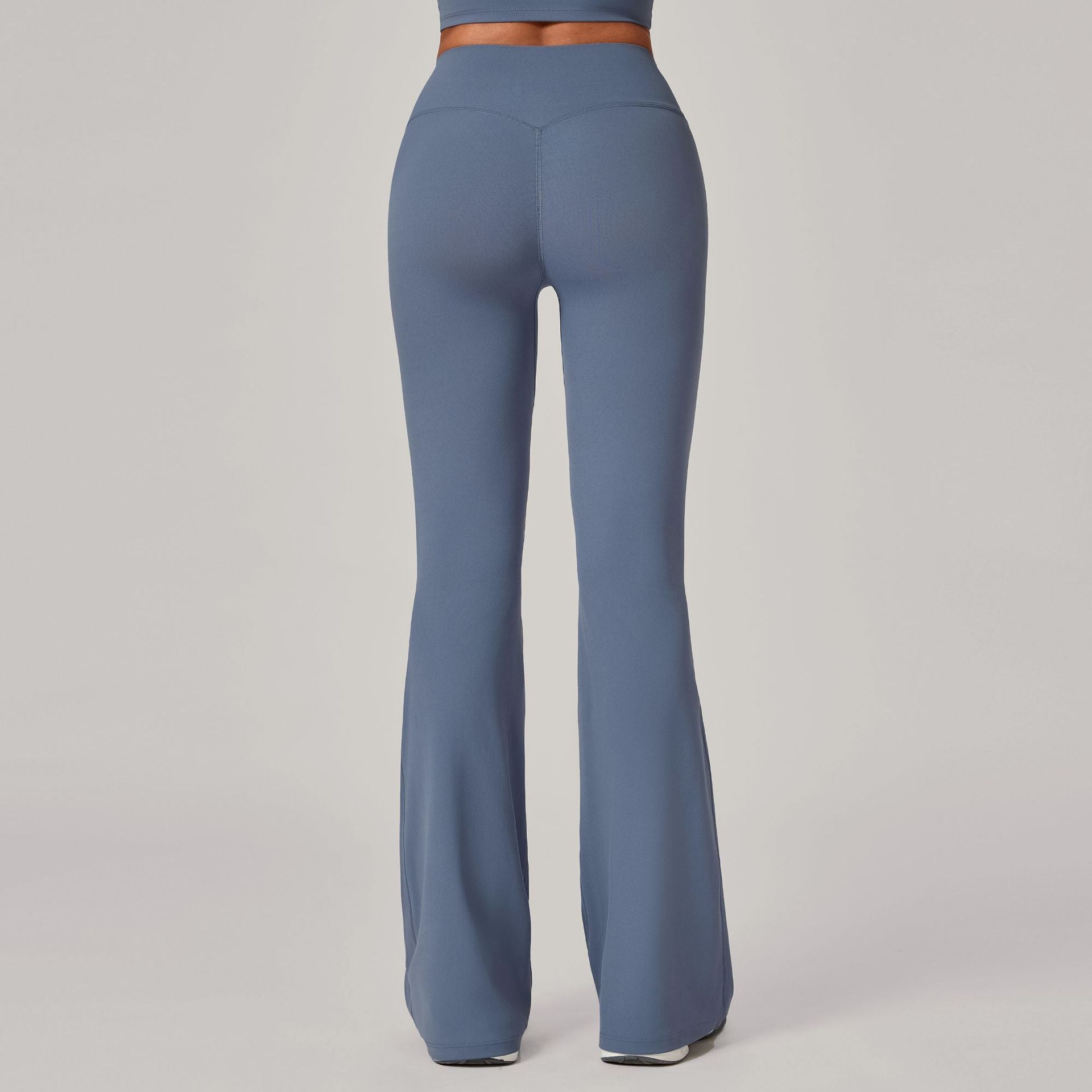 Invisible Ruched Yoga Flare Pants | High-Waist Booty-Lift Wide-Leg Fitness Trousers
