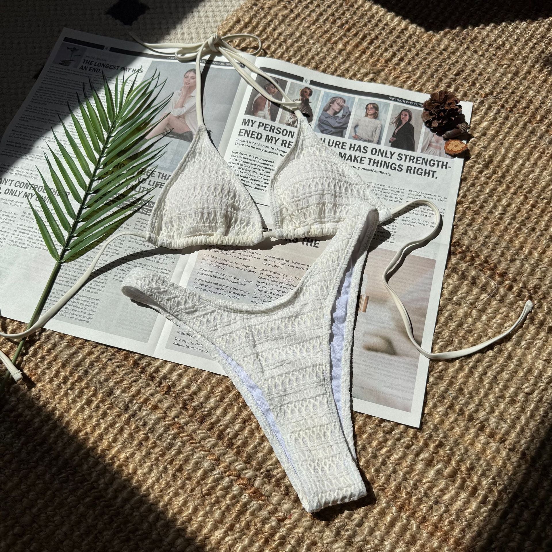 2026 Solid Color Sexy Bikini Set Four Piece Beach Vacation Split Swimsuit INS Style