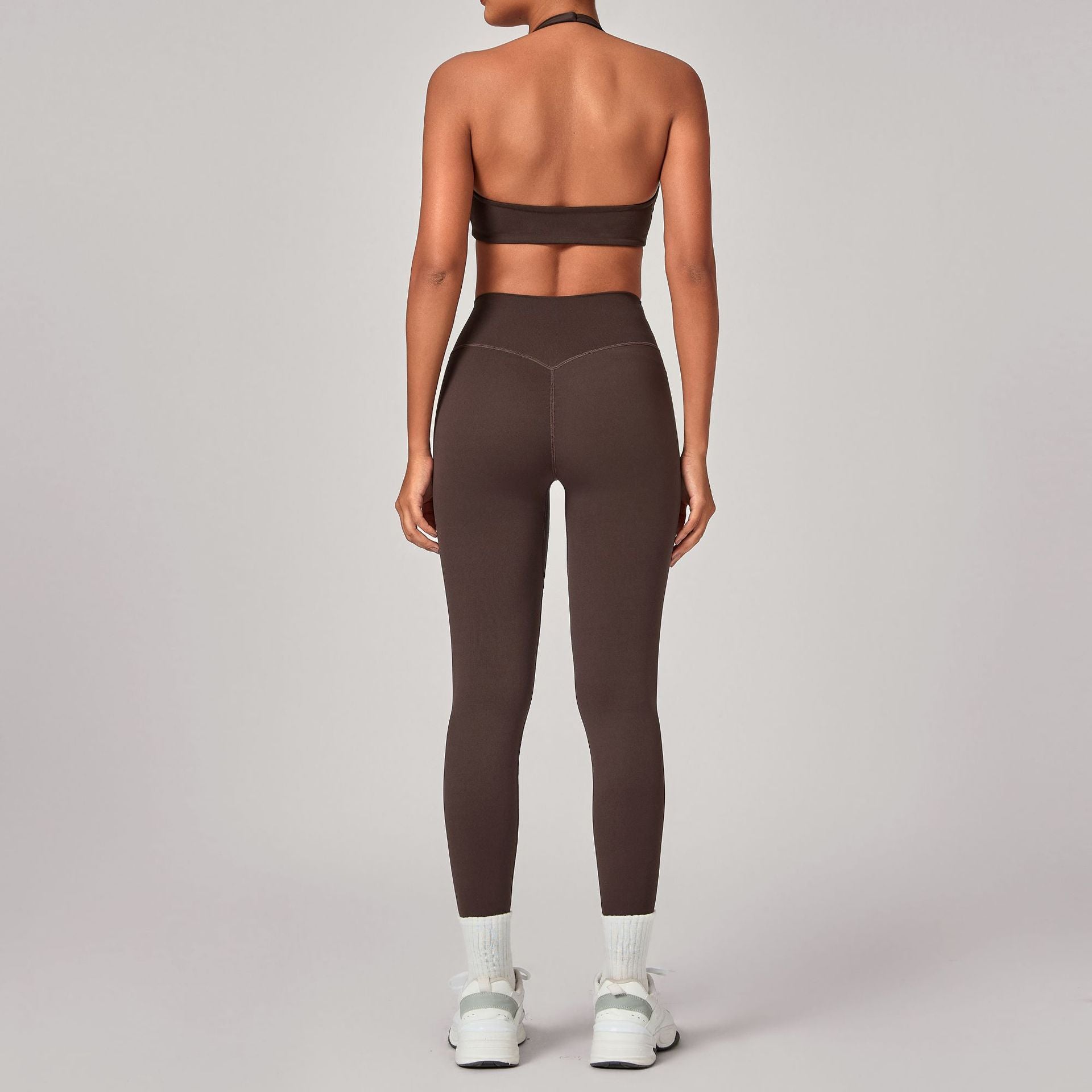 Invisible Ruched Cross Back Yoga Set | Quick-Dry Outdoor Running Fitness Outfit