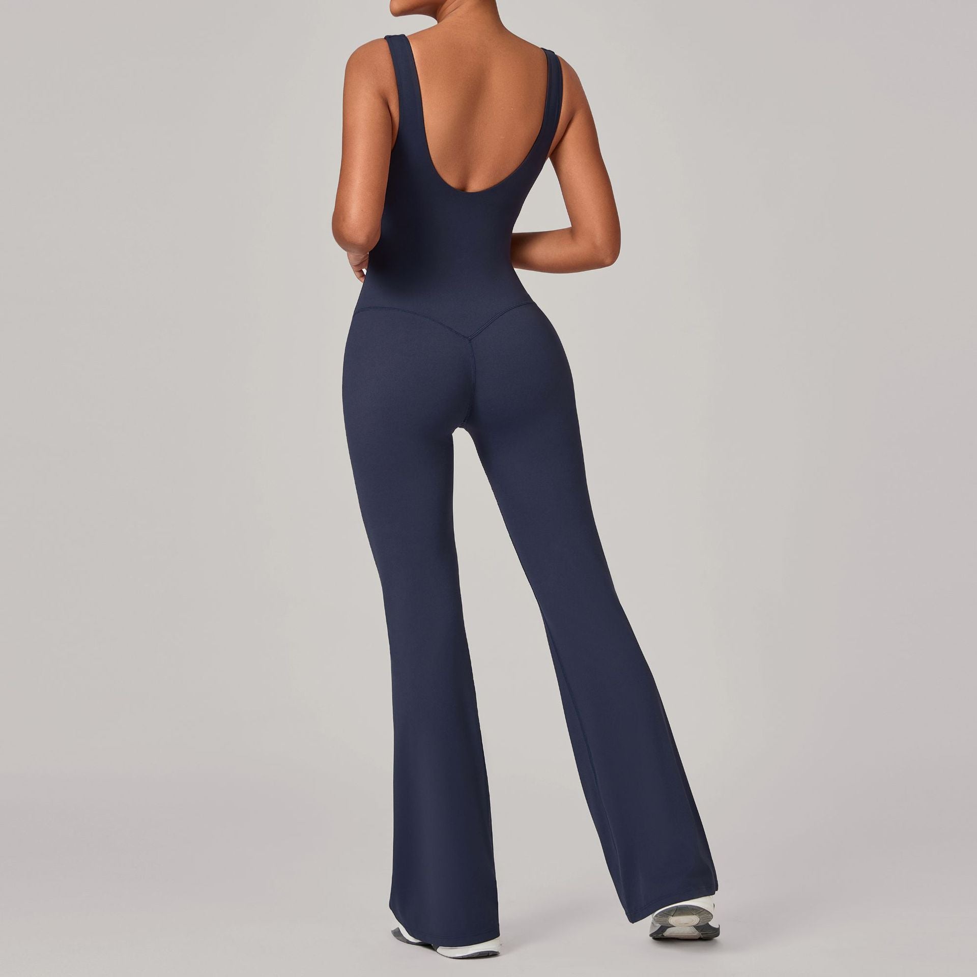 Flared Yoga Jumpsuit One-Piece Tight Wide-Leg Running Fitness Wear