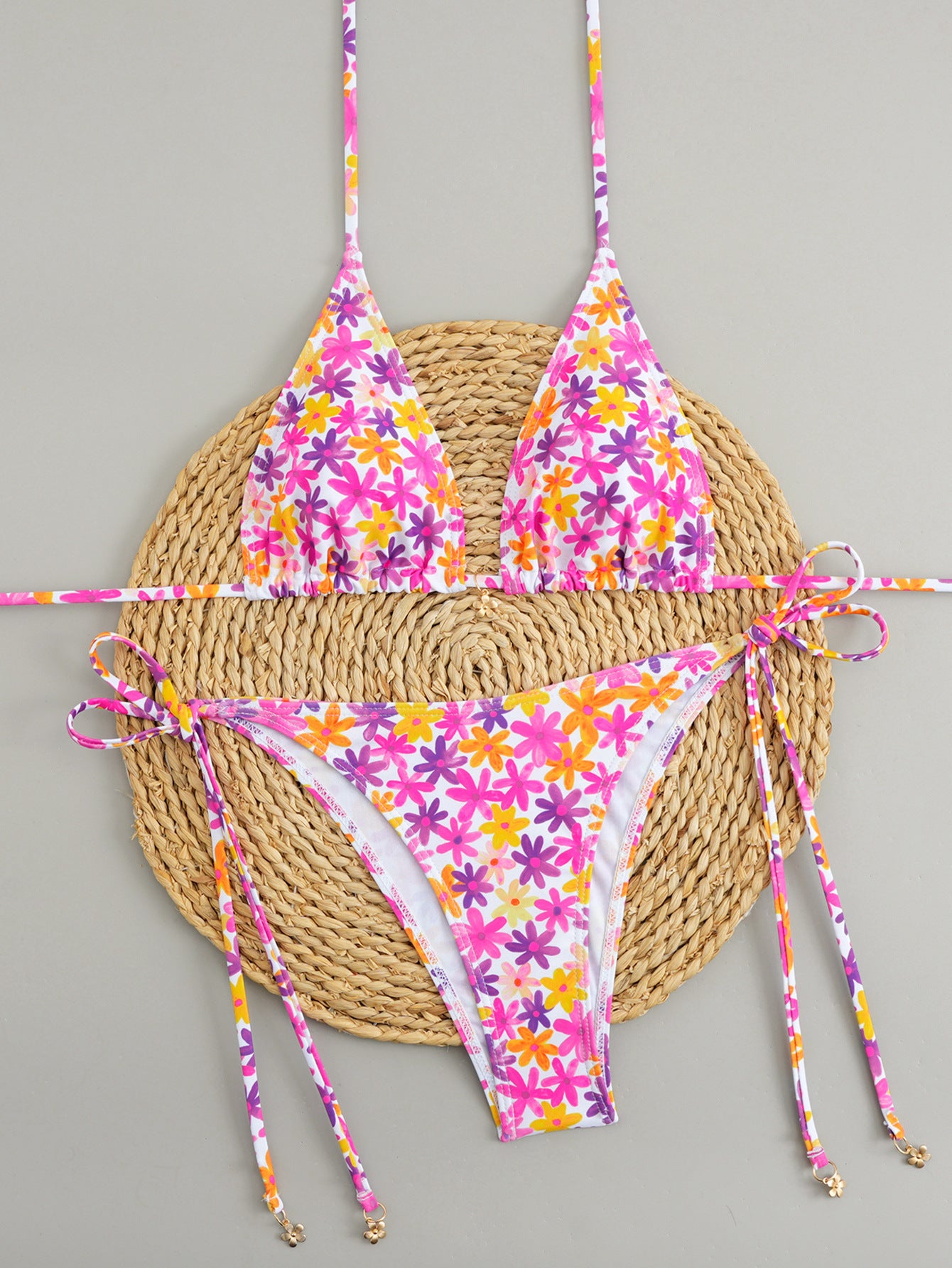 2026 Rainbow Stripe Tie Bikini | Sexy Women's Beach Vacation Two-Piece Swimwear