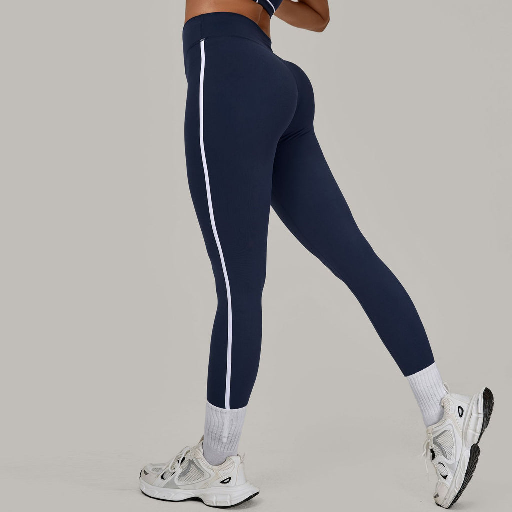 Color Block Patchwork Running Leggings | Breathable High-Waist Booty-Lift Yoga Pants