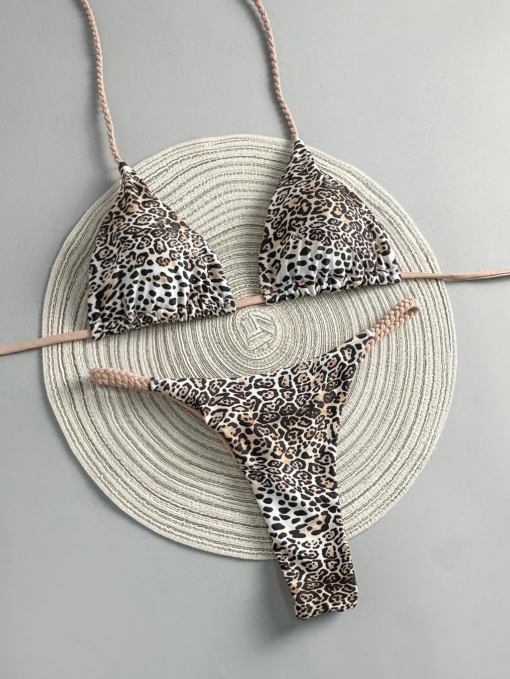 Sexy Cherry Star Leopard Tie Bikini | Women's Beach Vacation Split Swimwear