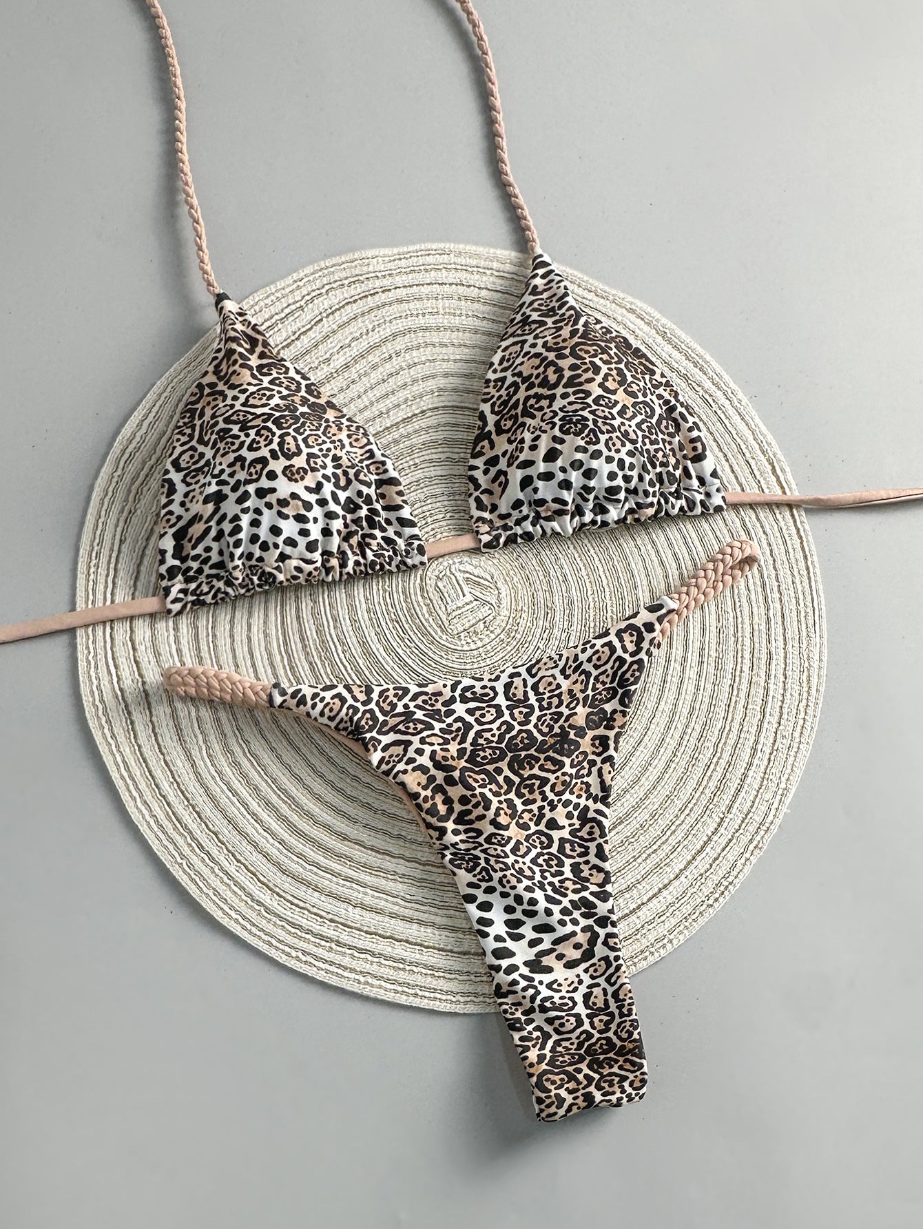 Sexy Cherry Star Leopard Tie Bikini | Women's Beach Vacation Split Swimwear