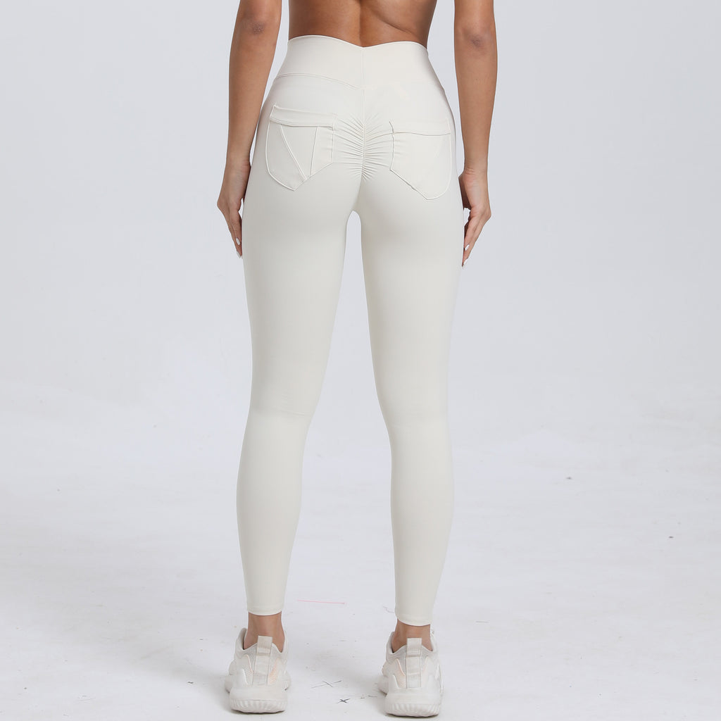 Naked-Feel Quick-Dry Running Leggings with Pockets | High-Waist Booty-Lift Yoga Pants