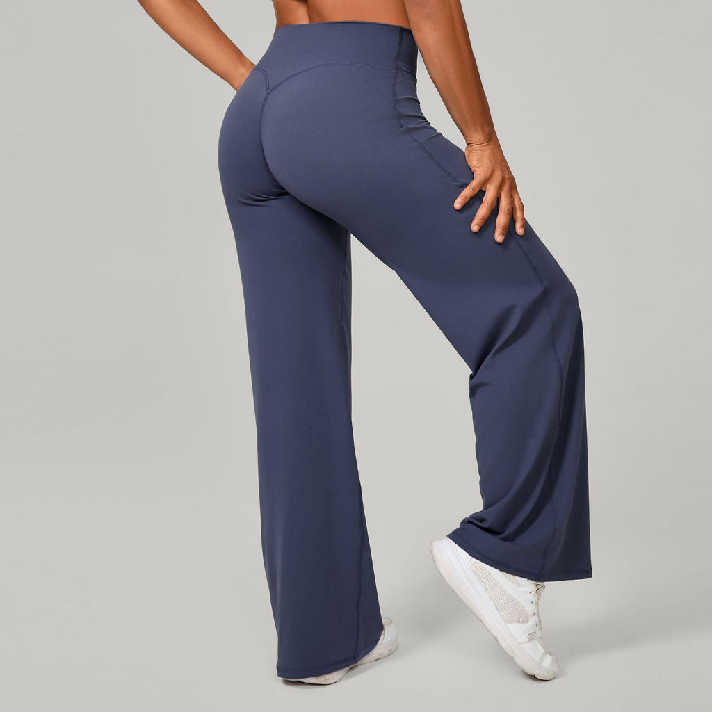 Pilates Straight-Leg Yoga Pants | Loose Wide-Leg Running & Fitness Trousers with Booty Sculpt