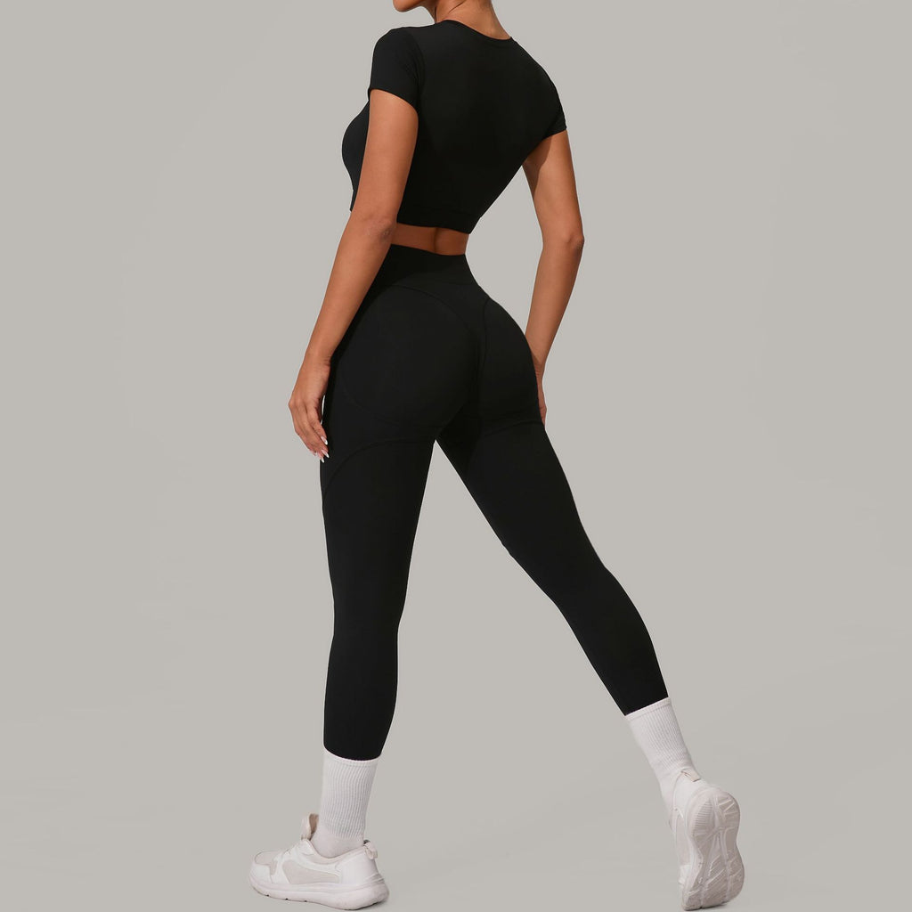 Brushed High-Waist Yoga Set | Compression Booty-Lift Running & Fitness Outfit