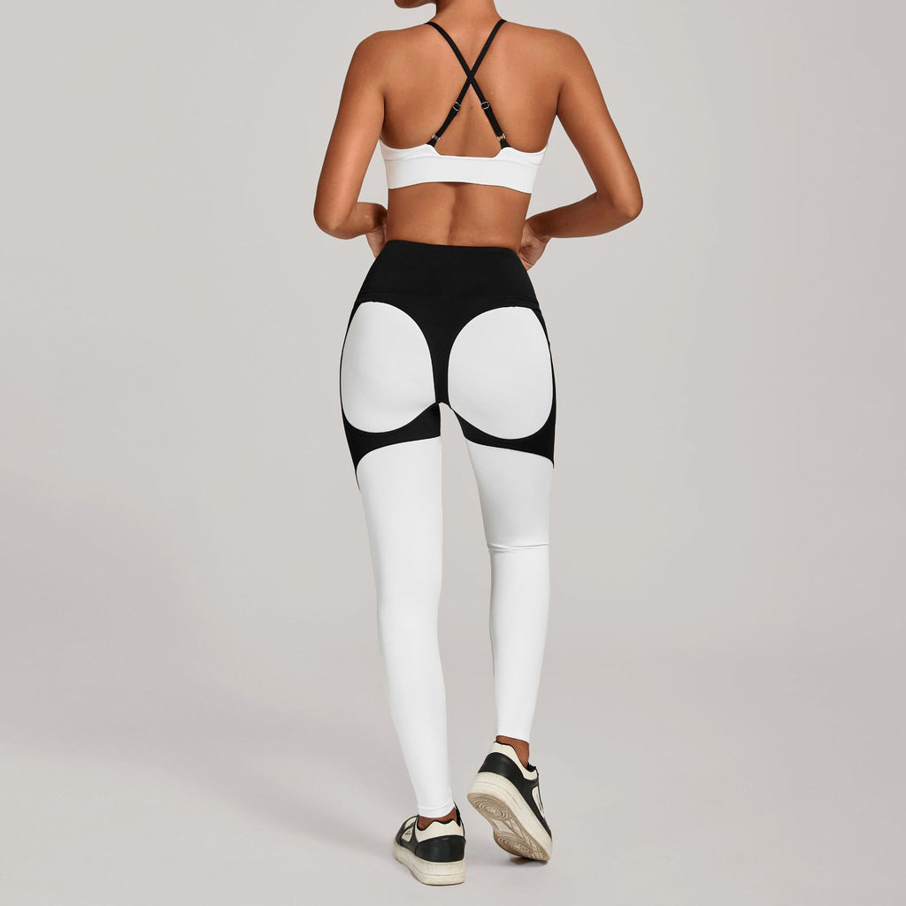 New Color Block Yoga Set | High-Waist Slim Fit Outdoor Fitness Two-Piece