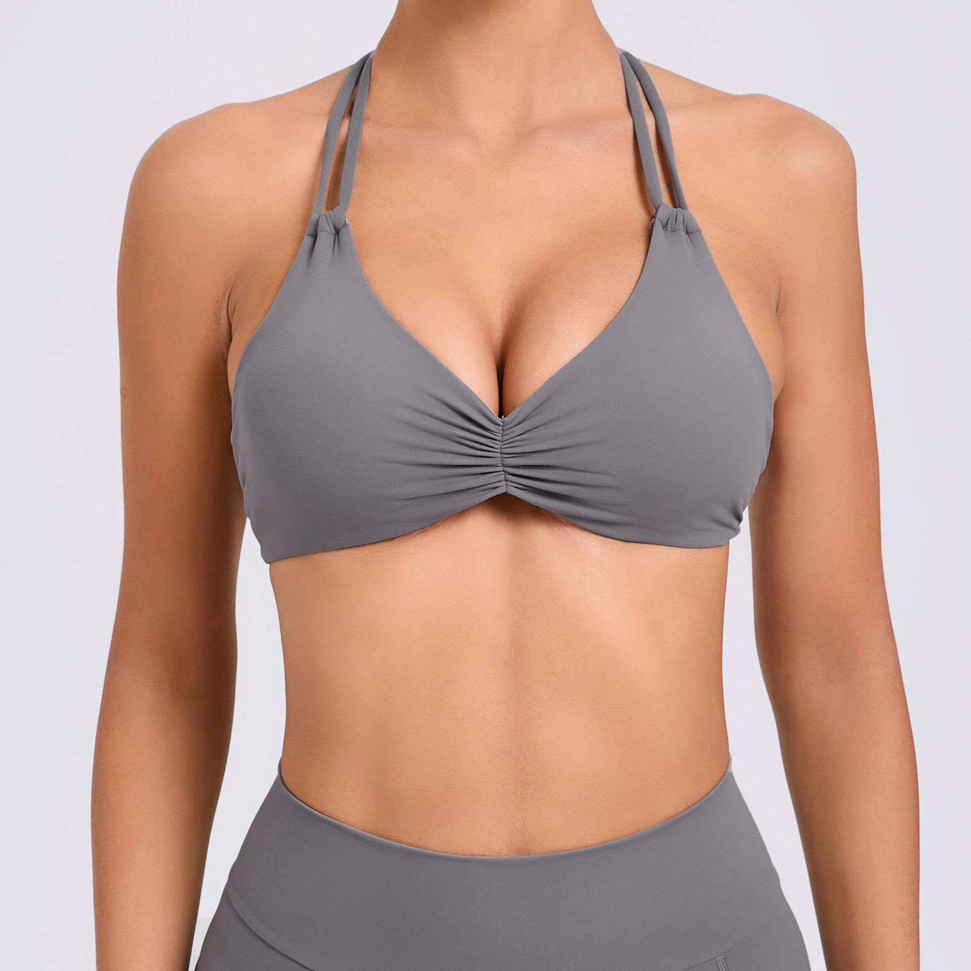 Adjustable Halter Cross Back Yoga Tank | Quick-Dry Compression Fitness Bra Top