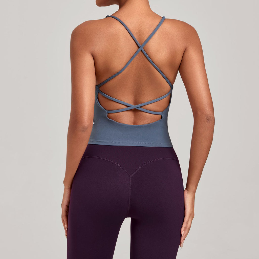 Cross Strap Yoga Tank Top | Quick-Dry Fitness Vest for Running & Everyday Wear