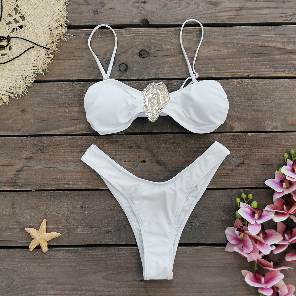 2026 Sexy Bandeau Bikini Three-Piece Set | Solid Color EU & US Style Women Swimwear