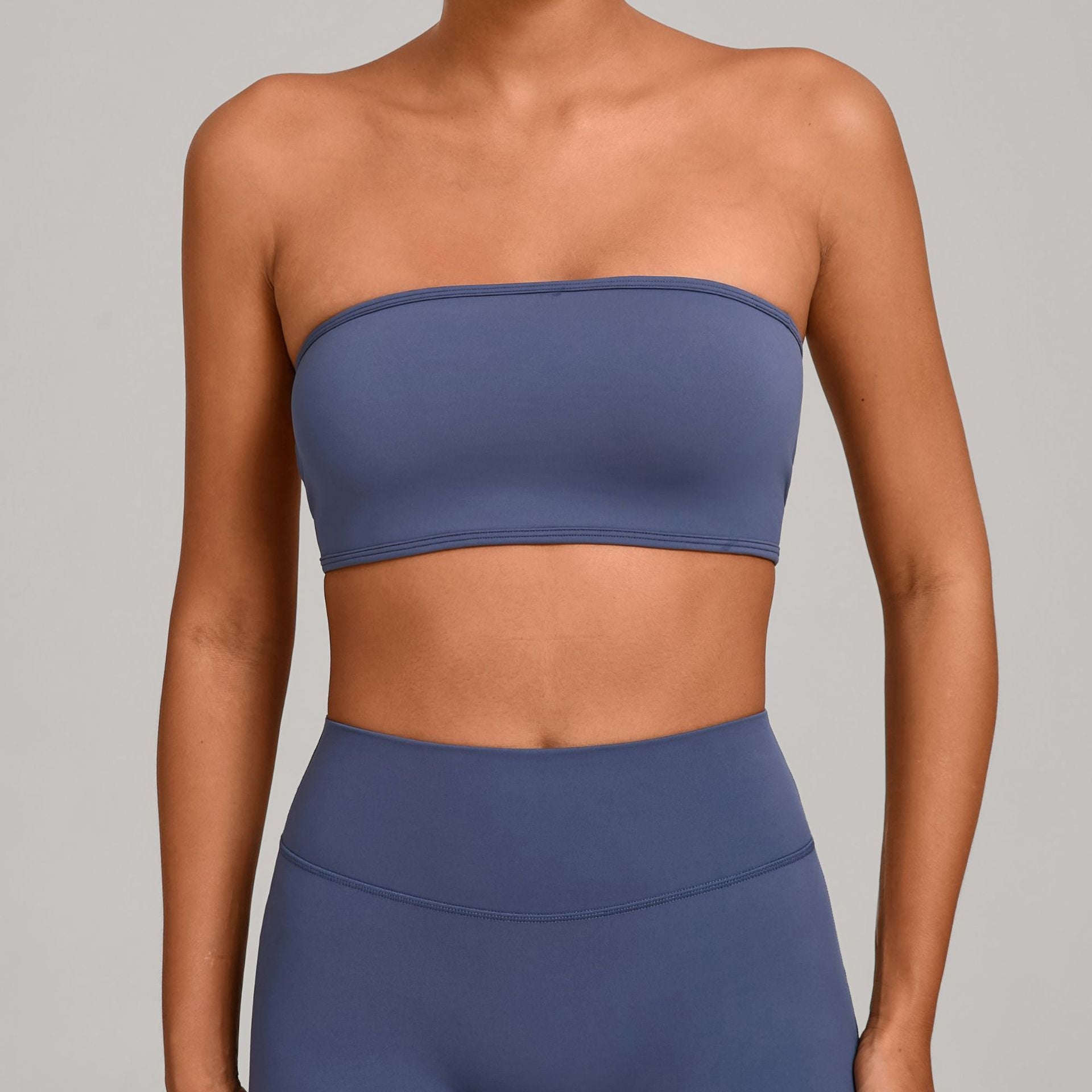 Anti-Slip Bandeau Base Layer Sports Bra | One-Piece Naked-Feel Yoga Fitness Top
