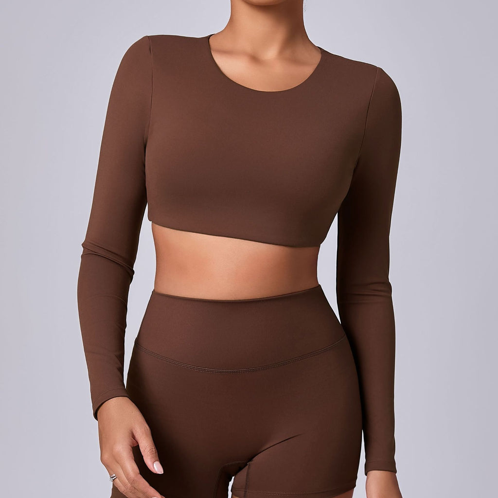 Winter Brushed Compression Long Sleeve Yoga Top | Pilates & Running Activewear