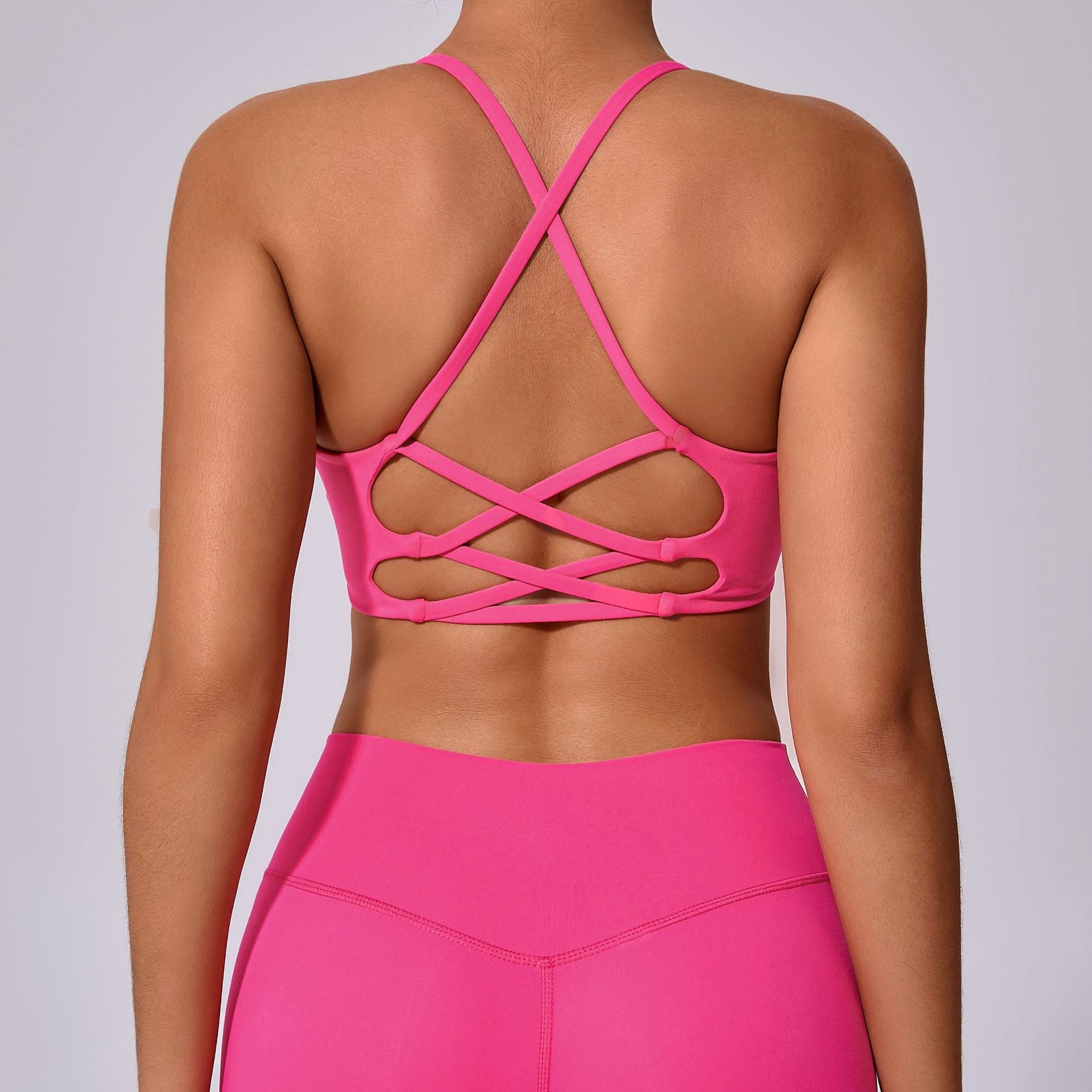Shockproof Cross Strap Naked-Feel Yoga Bra | Running & Training Cross Back Sports Top