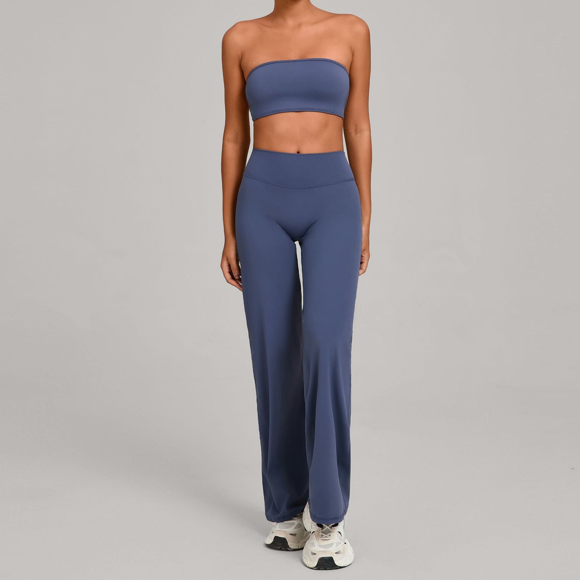Second-Skin Bandeau Cross Back Yoga Set | Outdoor Running Fitness Two-Piece