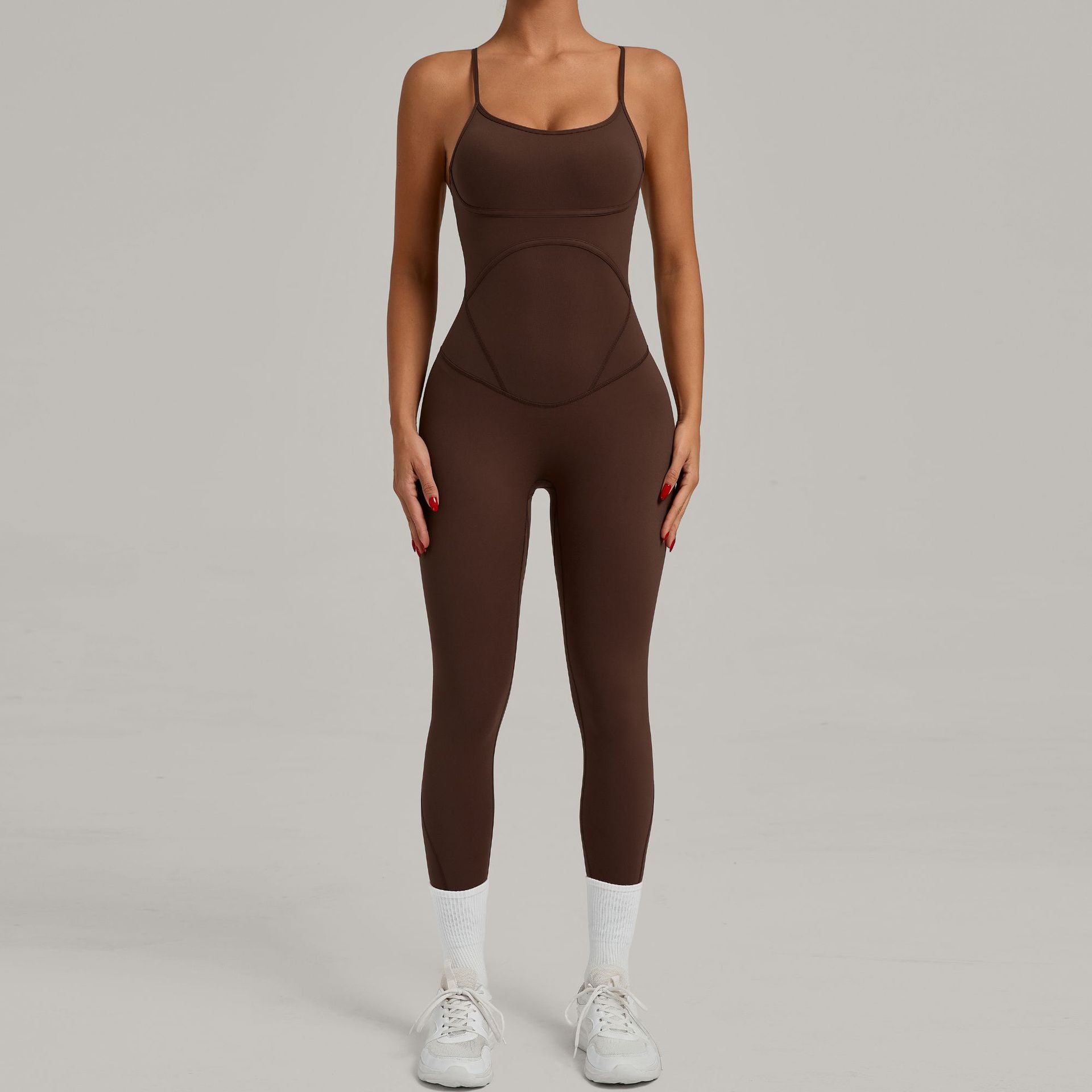 Cross Adjustable Strap Lifting Tight Yoga Jumpsuit Running Fitness Bodysuit