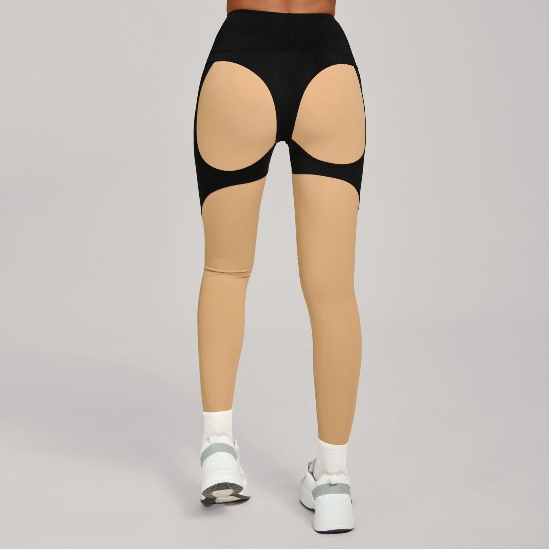 High-Waist Patchwork Yoga Leggings | Slim Fit Quick-Dry Running Fitness Pants