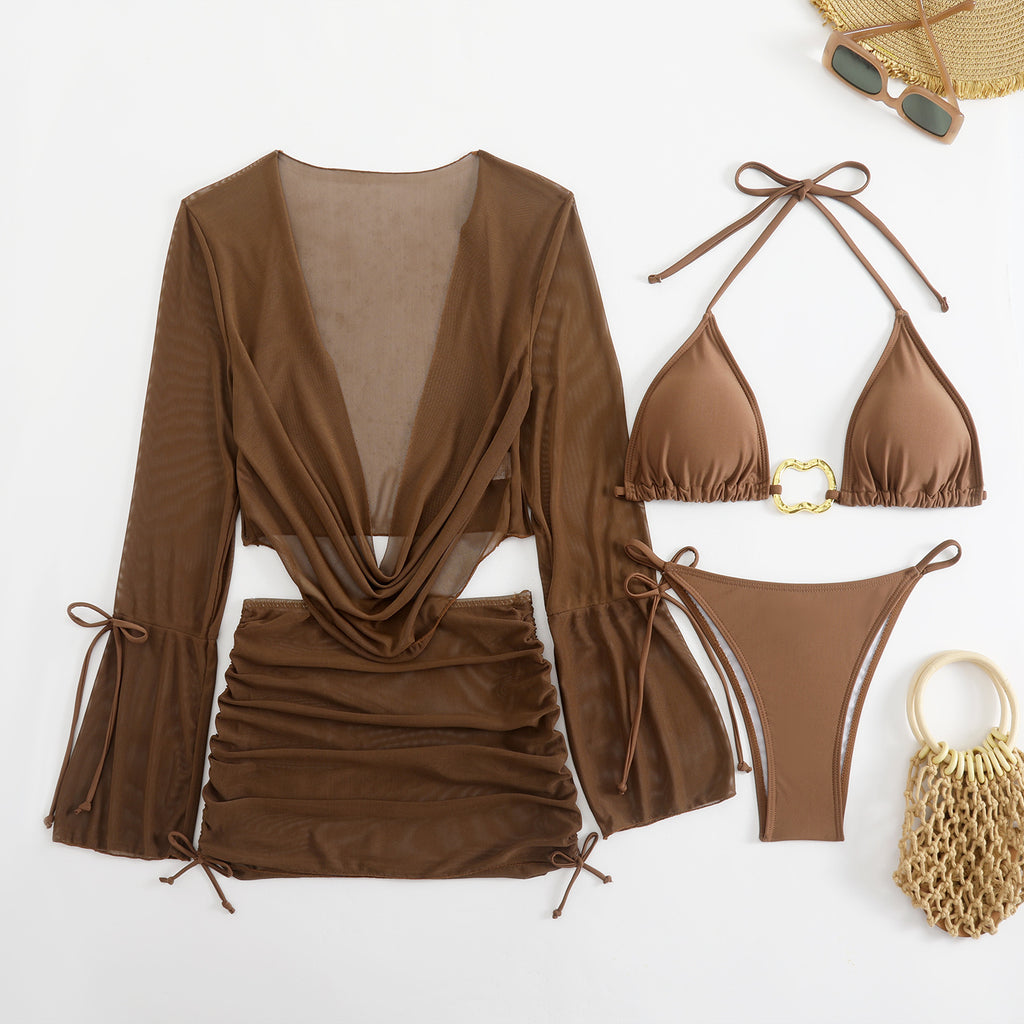 I2026 EU & US Fashion Sexy Four-Piece Bikini Set | Women's Swimwear