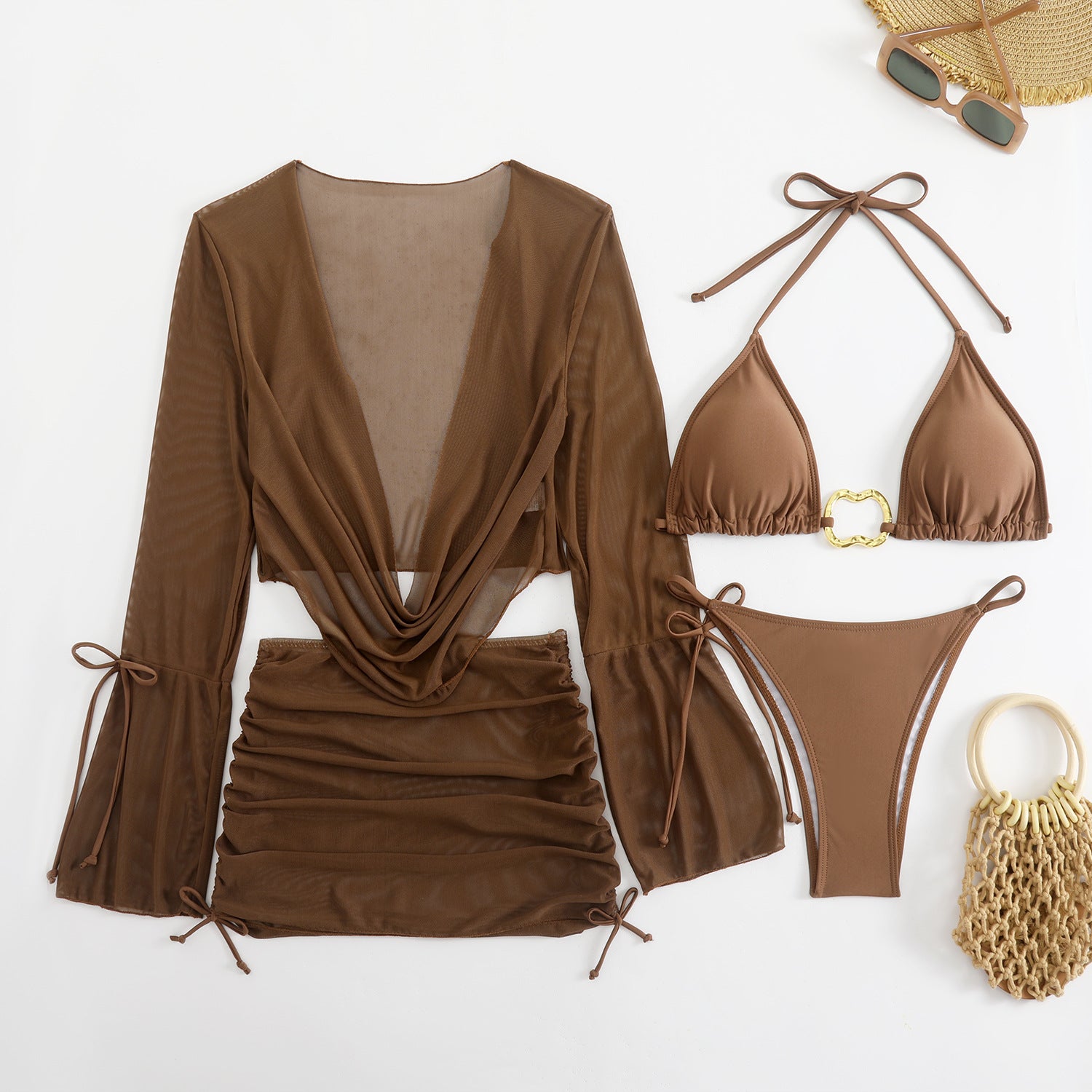 I2026 EU & US Fashion Sexy Four-Piece Bikini Set | Women's Swimwear