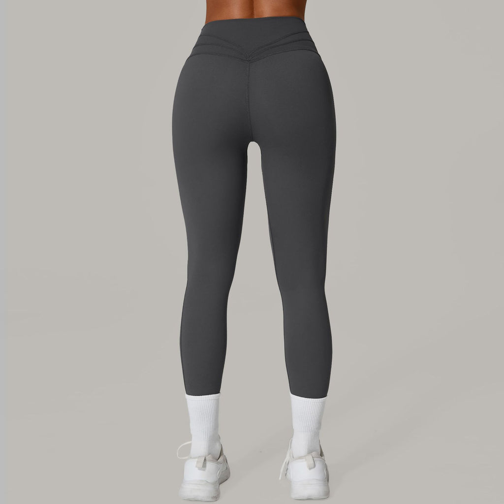 Outdoor Running Fitness Leggings | High-Waist Booty-Lift Knit Patchwork Yoga Pants