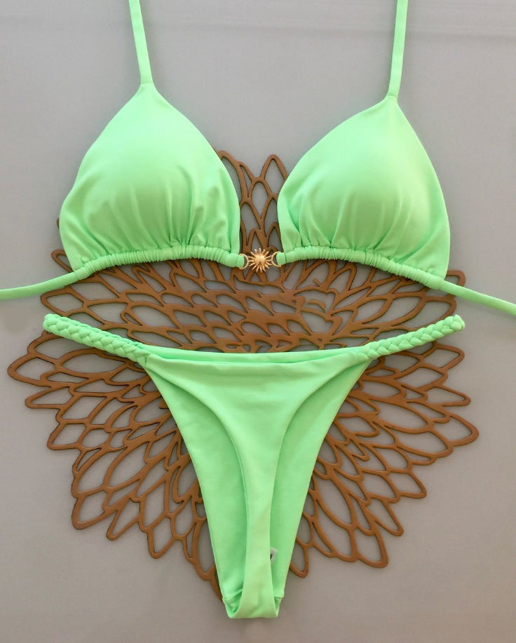 Sexy Cherry Star Leopard Tie Bikini | Women's Beach Vacation Split Swimwear
