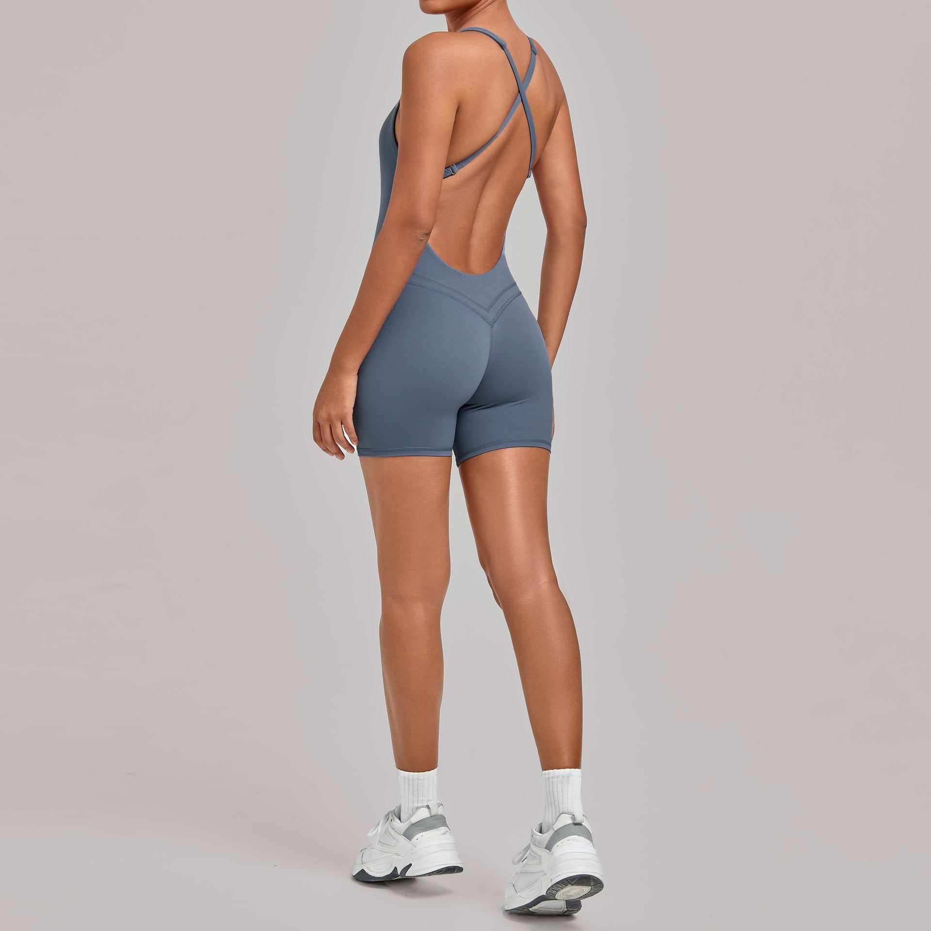 New Cross Back Yoga Jumpsuit Tight One-Piece Running Gym Bodysuit