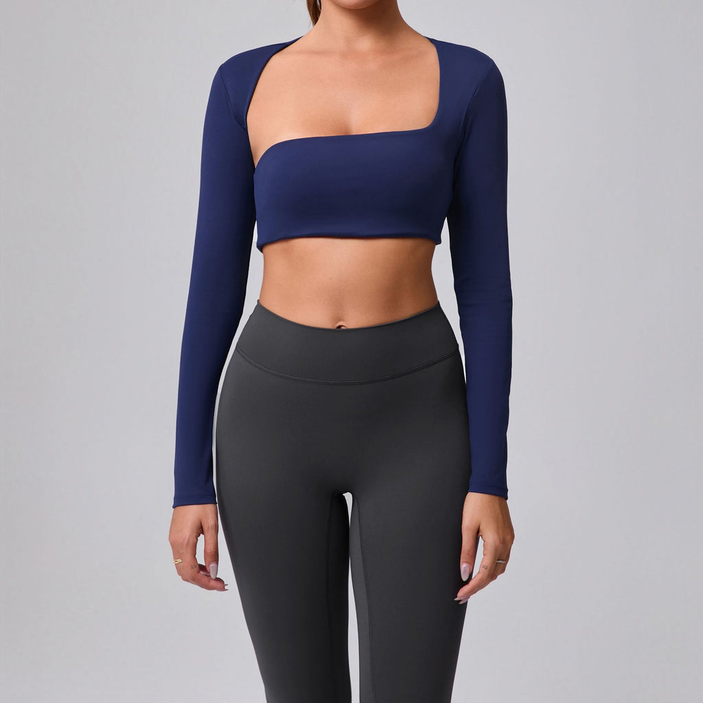 Brushed Long Sleeve Yoga Wrap Top | Lightweight Running & Fitness Activewear