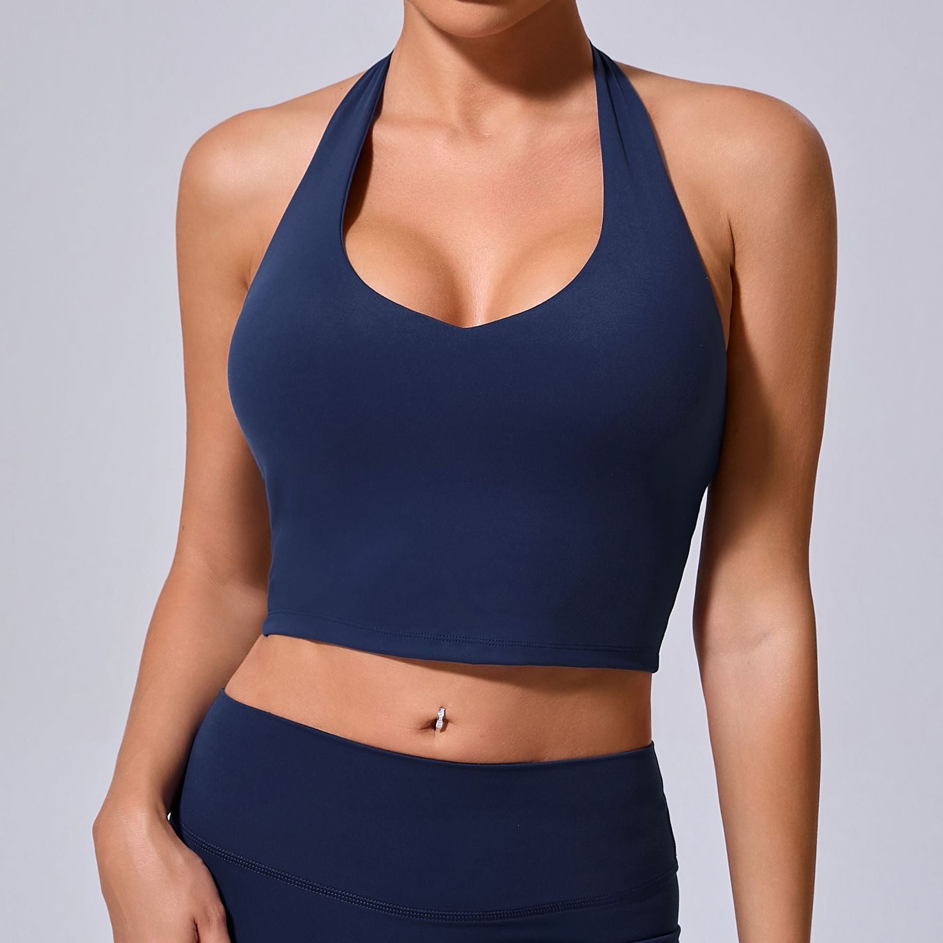 Shockproof Halter Yoga Tank for Women | Slimming Quick-Dry Running Sports Bra 11359