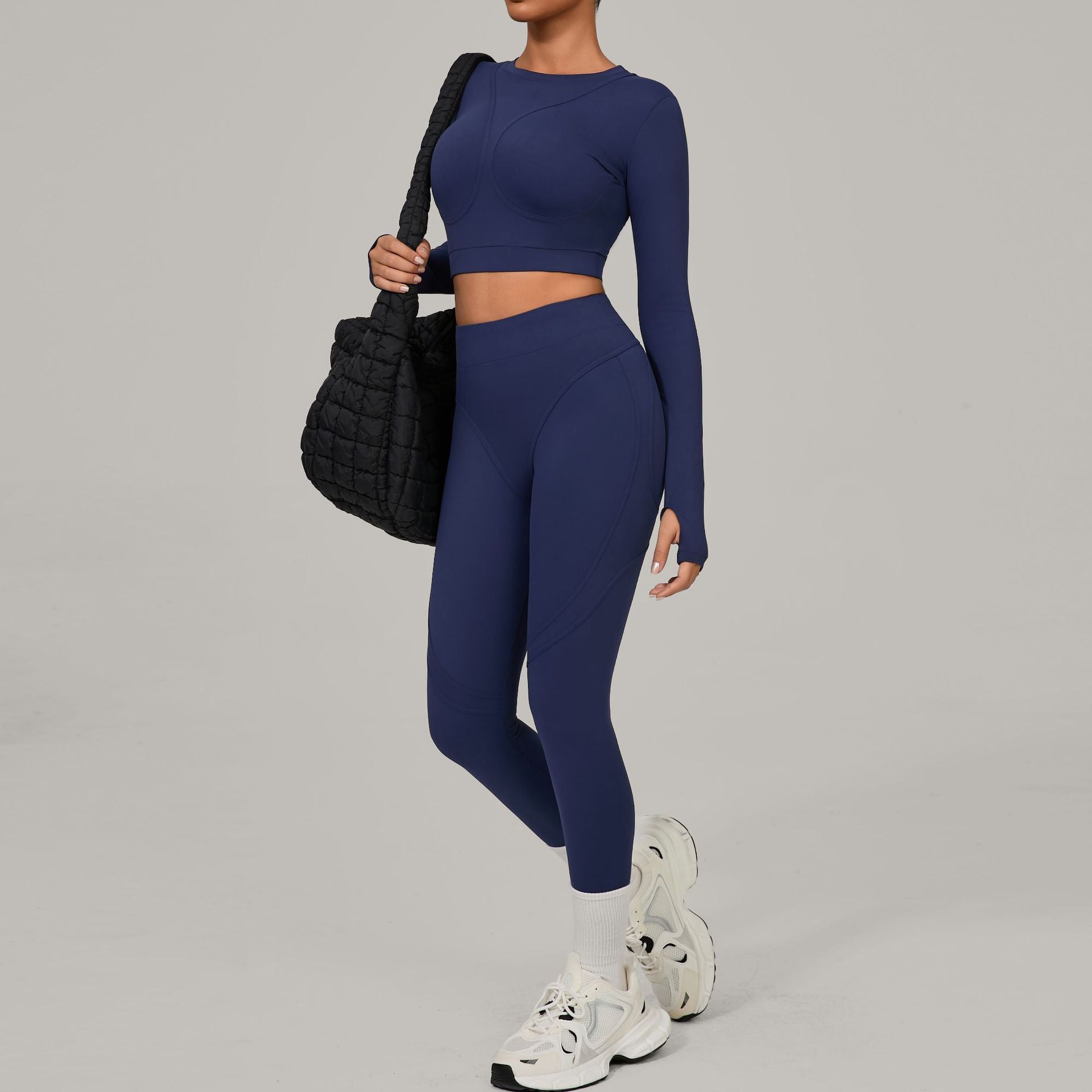 Brushed Compression Quick-Dry Yoga Set | Winter Outdoor Running Outfit