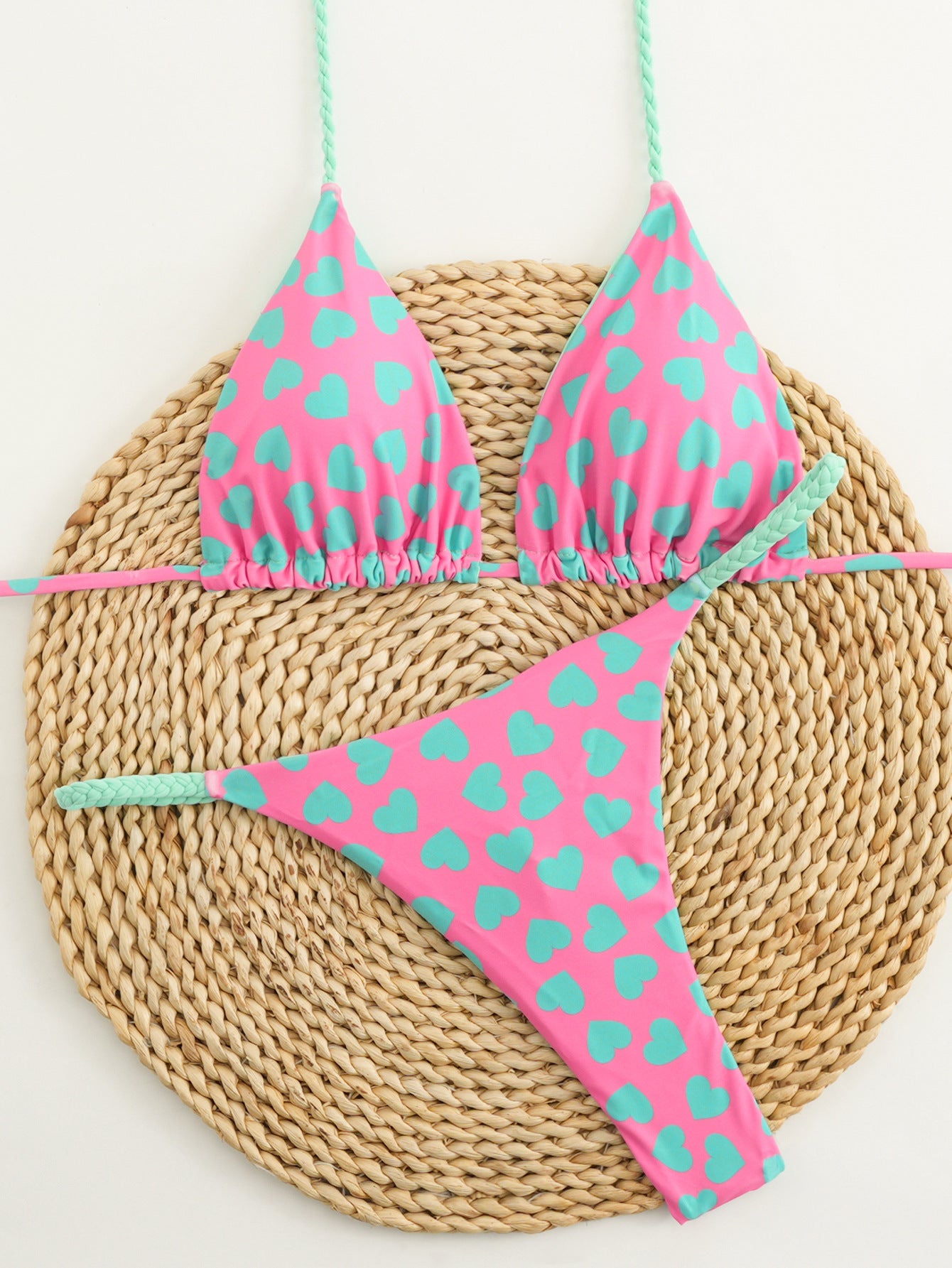 2026 Multicolor Printed Tie Bikini | Sexy Vacation Hot Spring Swimwear