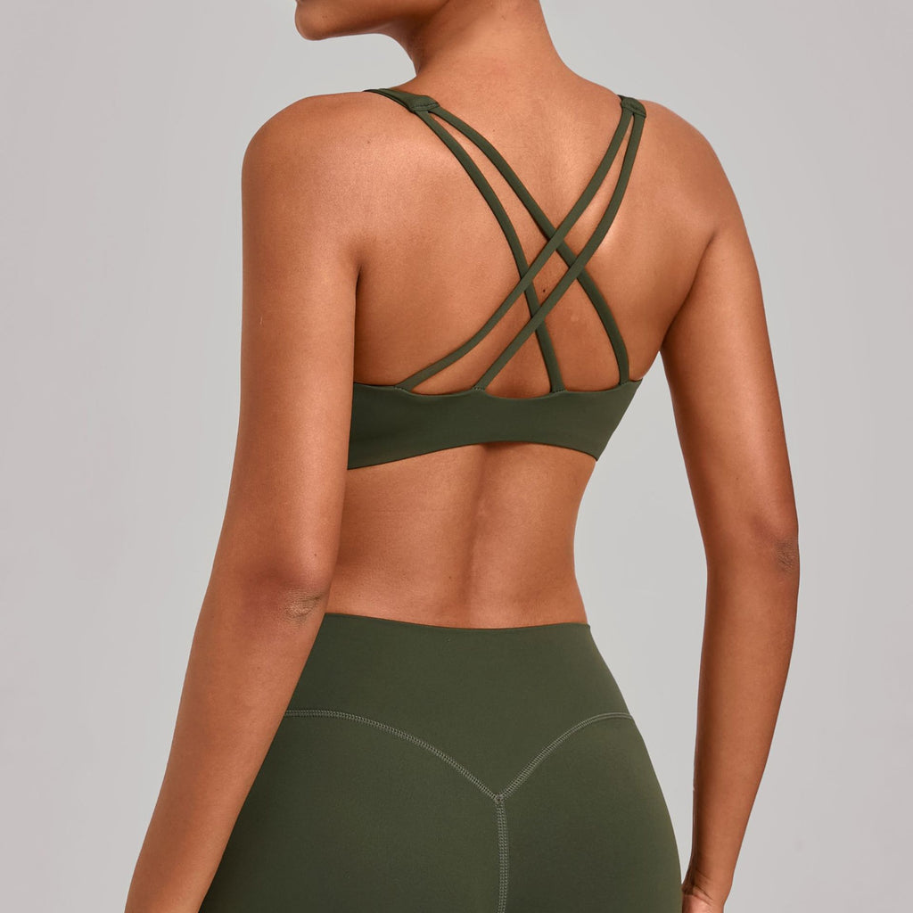 New Cross Back Sports Bra for Women | Slim Fit Running & Yoga Training Activewear