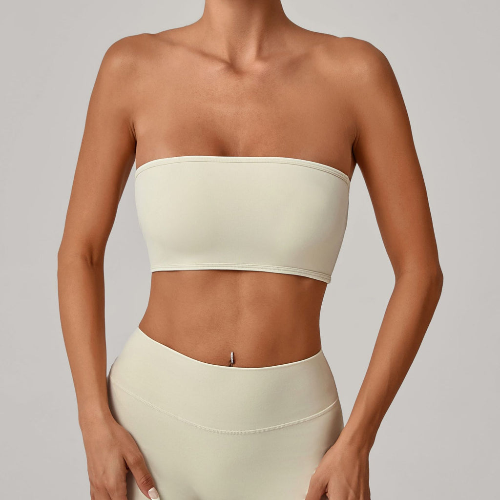 Anti-Slip Bandeau Base Layer Sports Bra | One-Piece Naked-Feel Yoga Fitness Top
