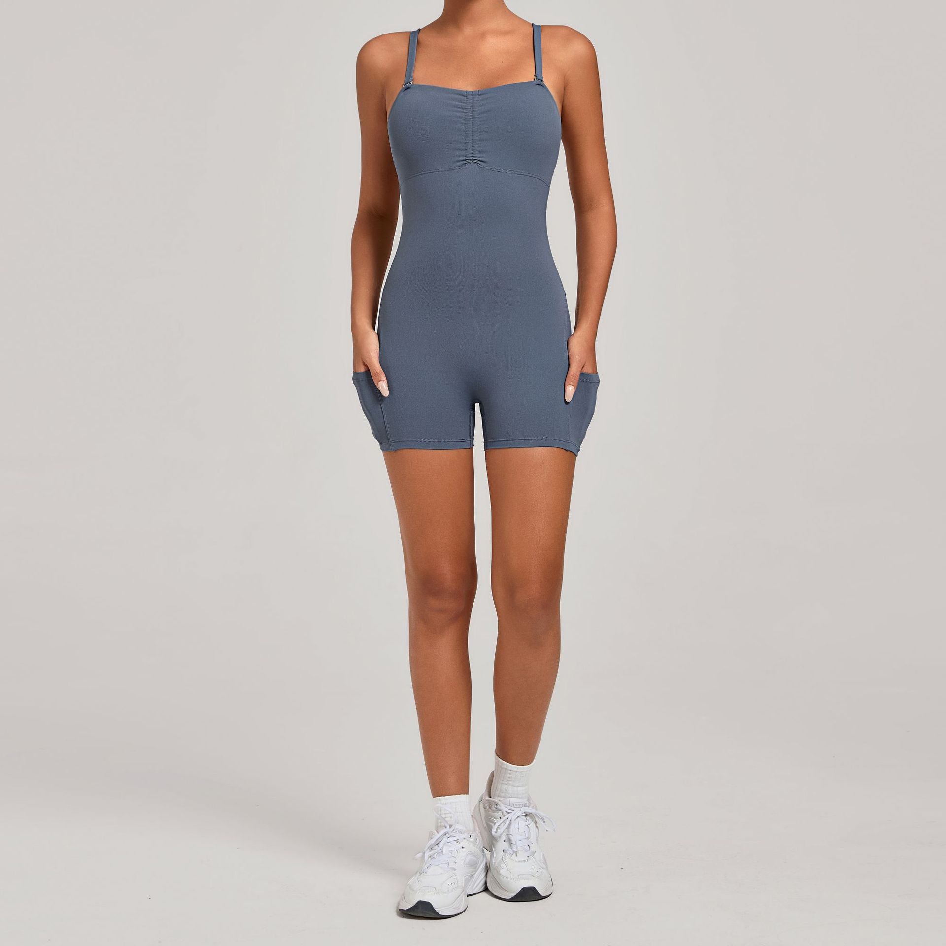 Multi-Way Wear Yoga Jumpsuit Side Pocket Running Fitness Bodysuit