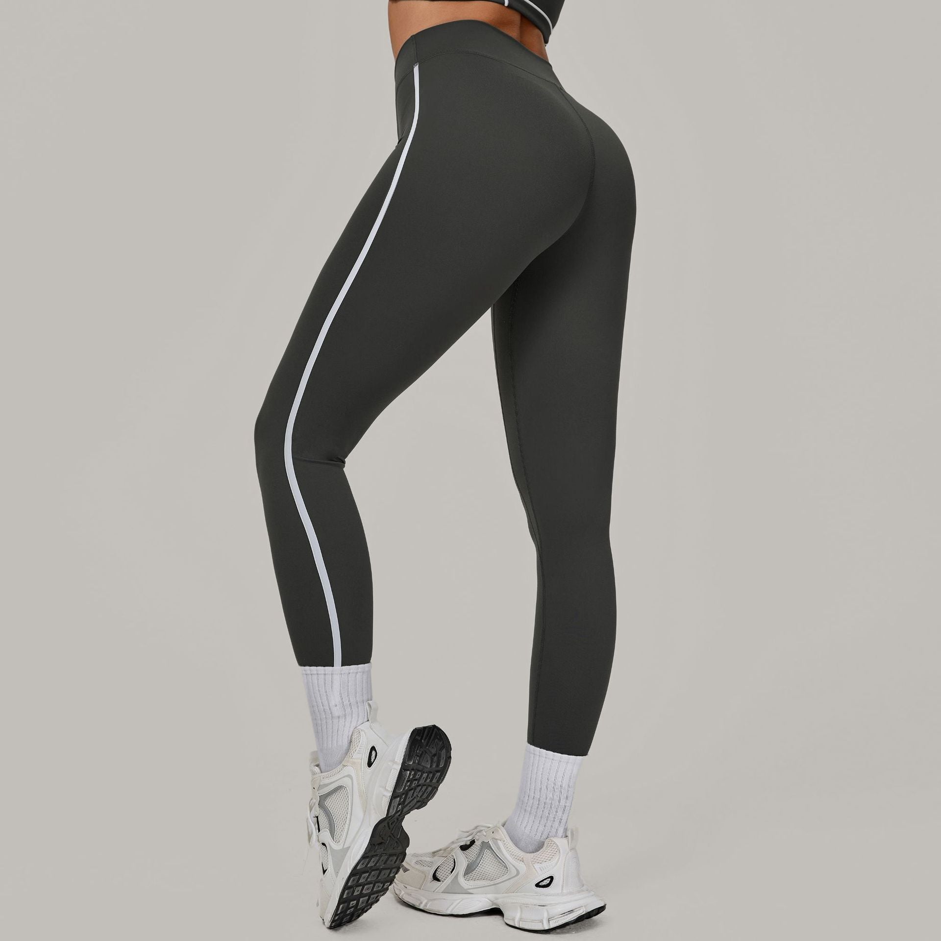 Color Block Patchwork Running Leggings | Breathable High-Waist Booty-Lift Yoga Pants